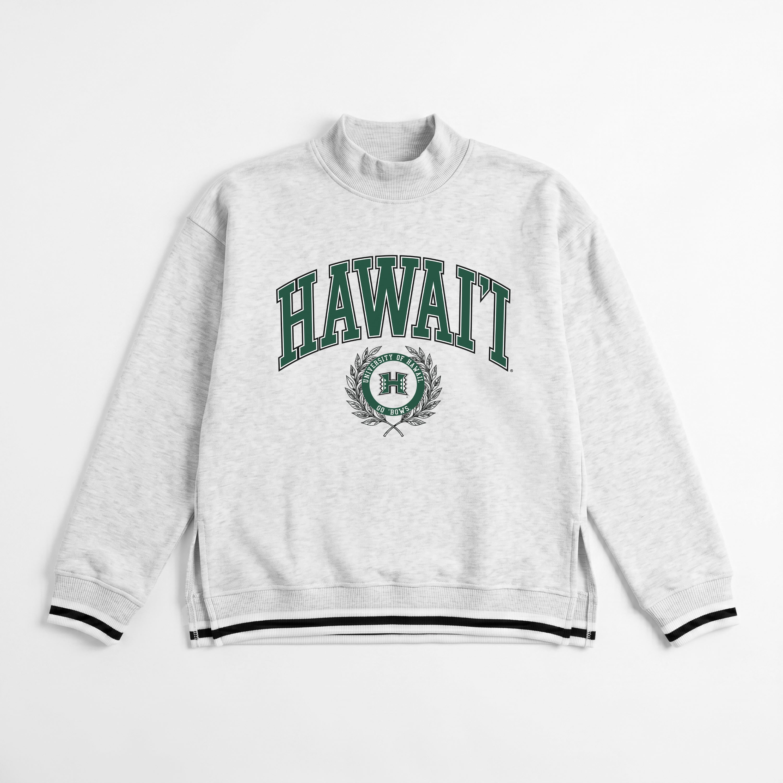 HAWAII RAINBOW WARRIORS RALLY POINT CONTRAST MOCKNECK PULLOVER