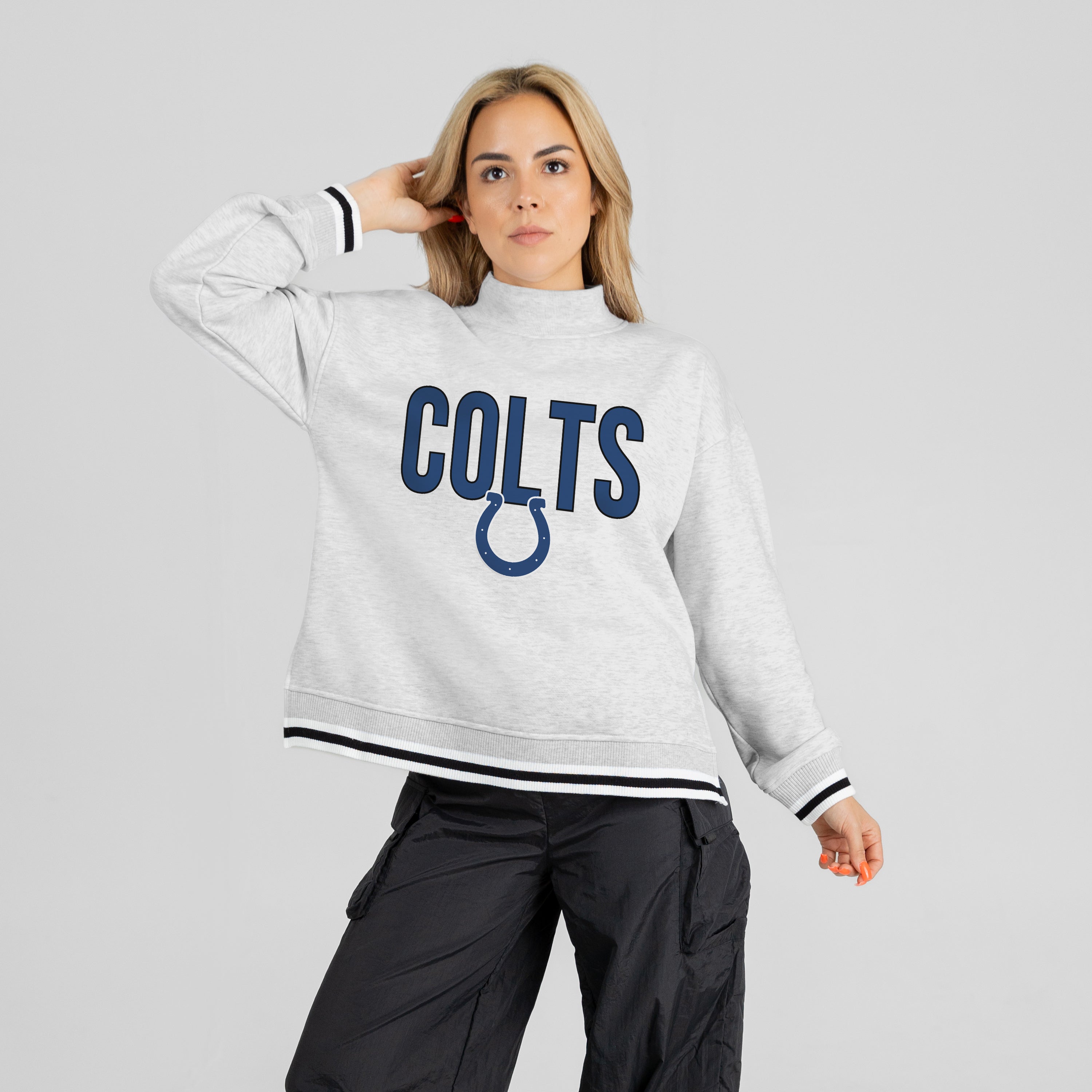 INDIANAPOLIS COLTS RALLY POINT CONTRAST MOCKNECK PULLOVER