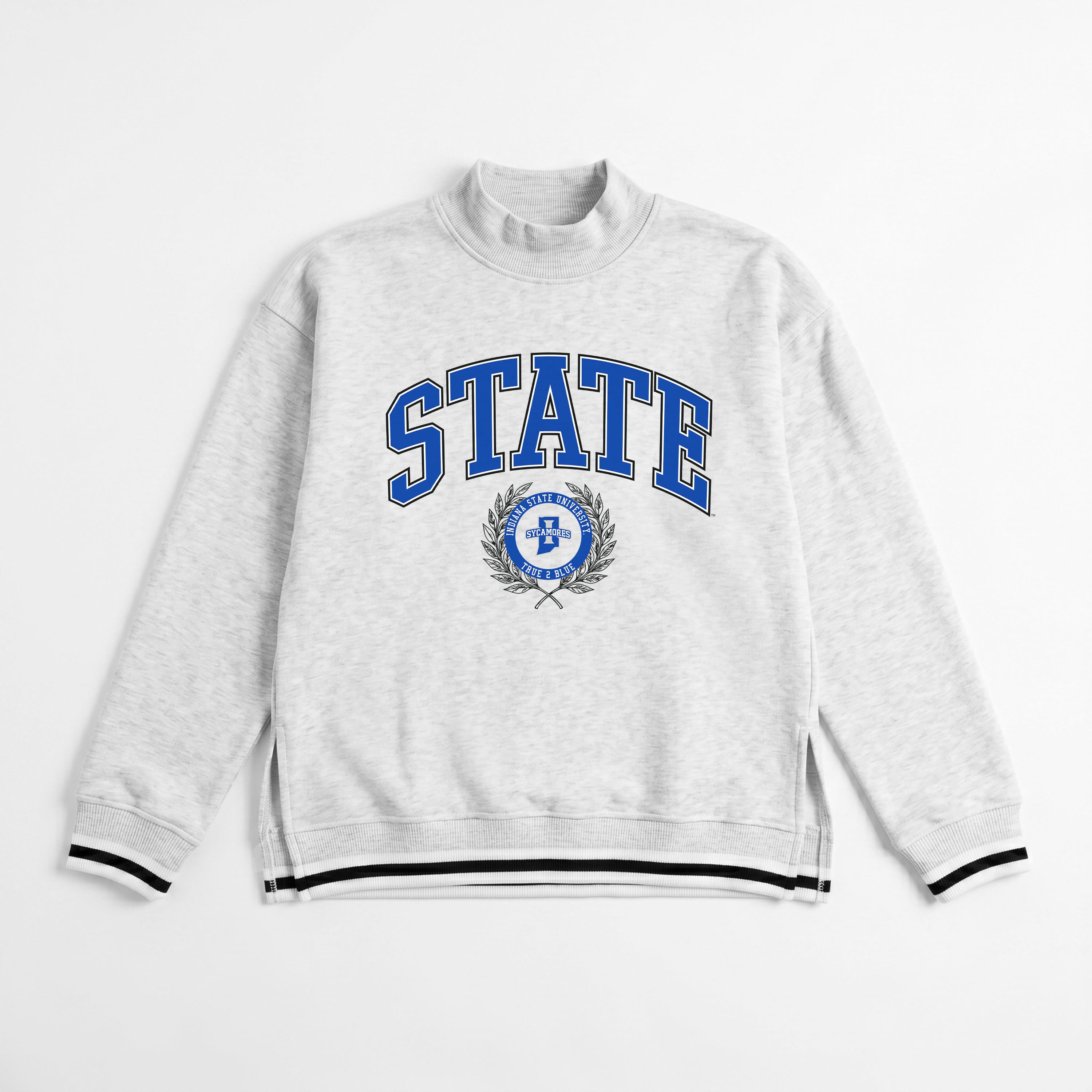 INDIANA STATE SYCAMORES RALLY POINT CONTRAST MOCKNECK PULLOVER