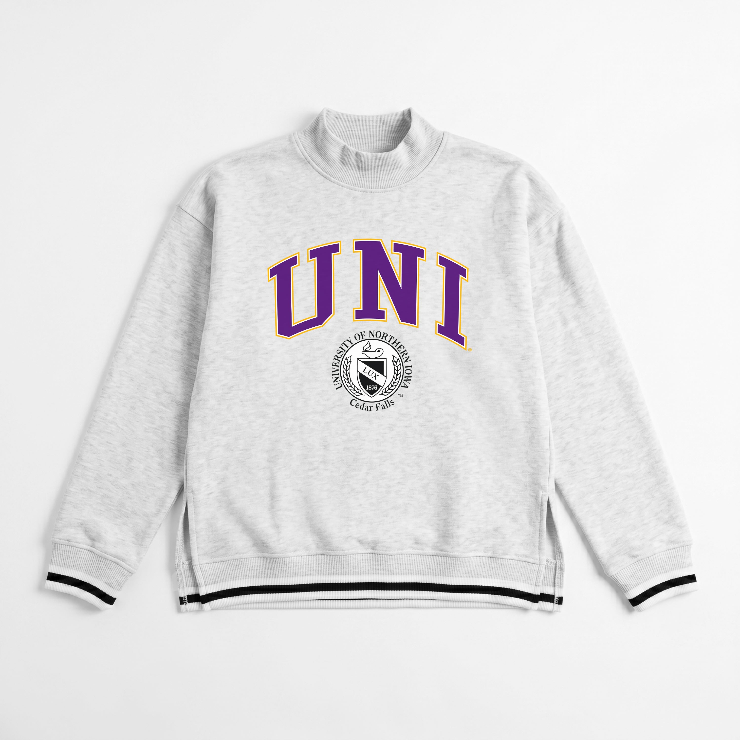 NORTHERN IOWA PANTHERS RALLY POINT CONTRAST MOCKNECK PULLOVER
