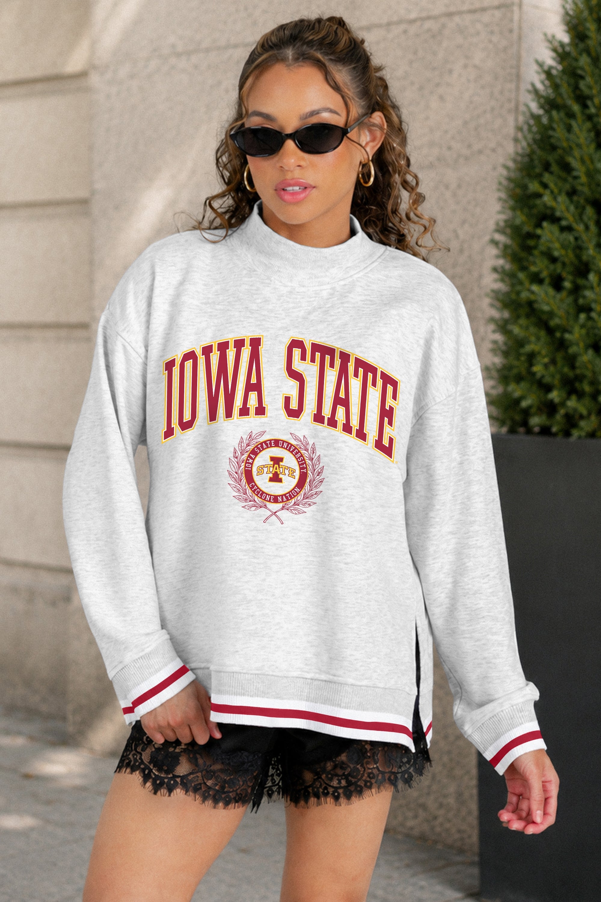 IOWA STATE CYCLONES RALLY POINT CONTRAST MOCKNECK PULLOVER