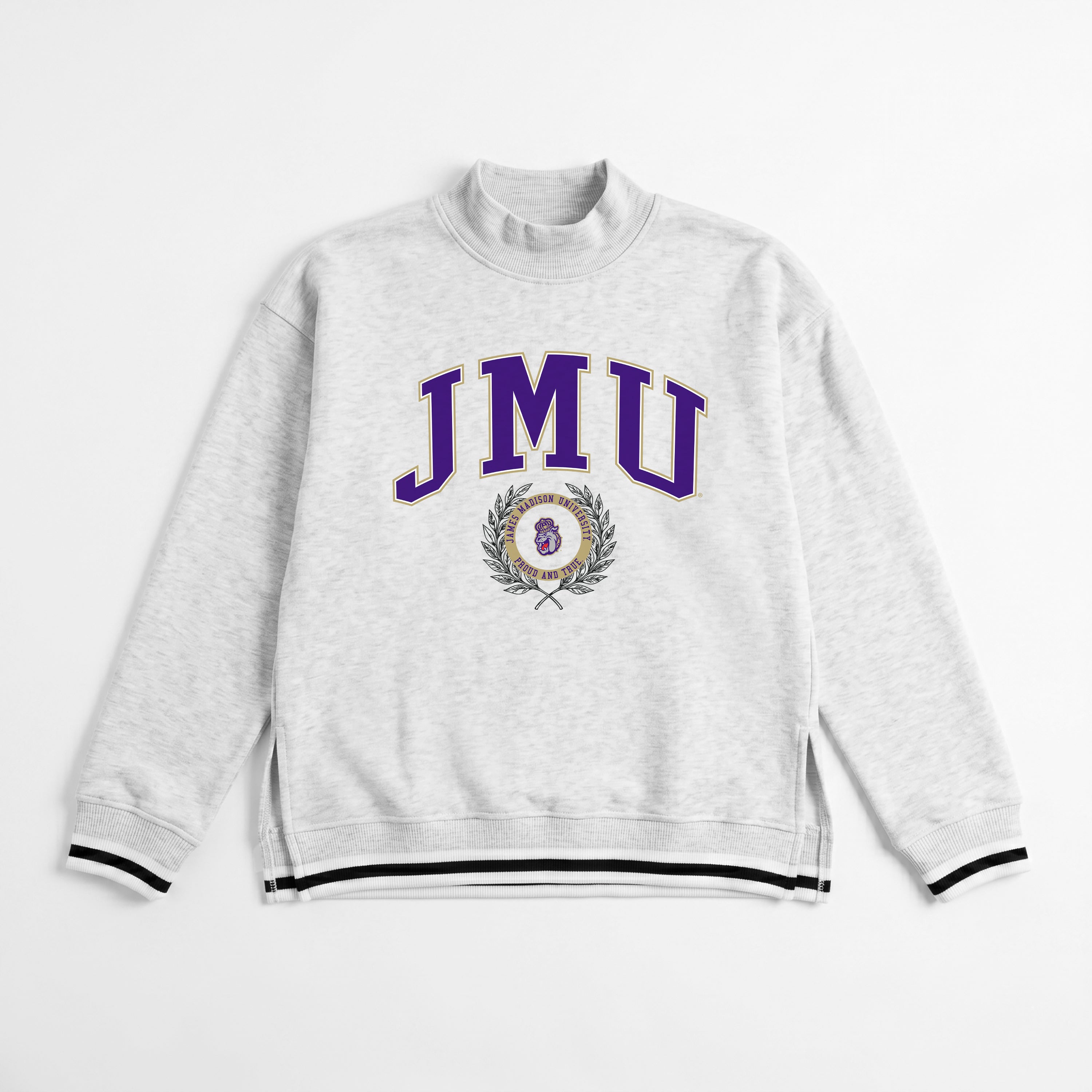 JAMES MADISON DUKES RALLY POINT CONTRAST MOCKNECK PULLOVER