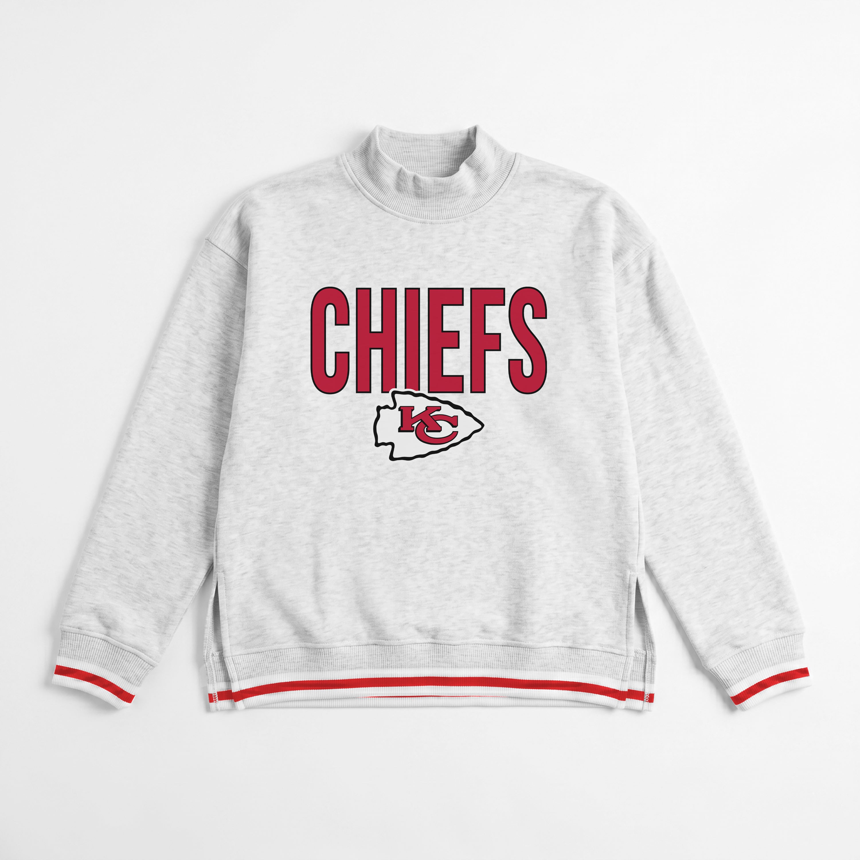 KANSAS CITY CHIEFS RALLY POINT CONTRAST MOCKNECK PULLOVER