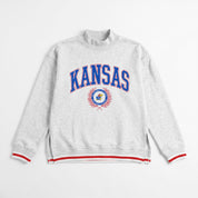 KANSAS JAYHAWKS RALLY POINT CONTRAST MOCKNECK PULLOVER