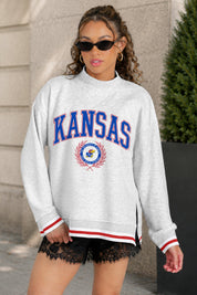 KANSAS JAYHAWKS RALLY POINT CONTRAST MOCKNECK PULLOVER