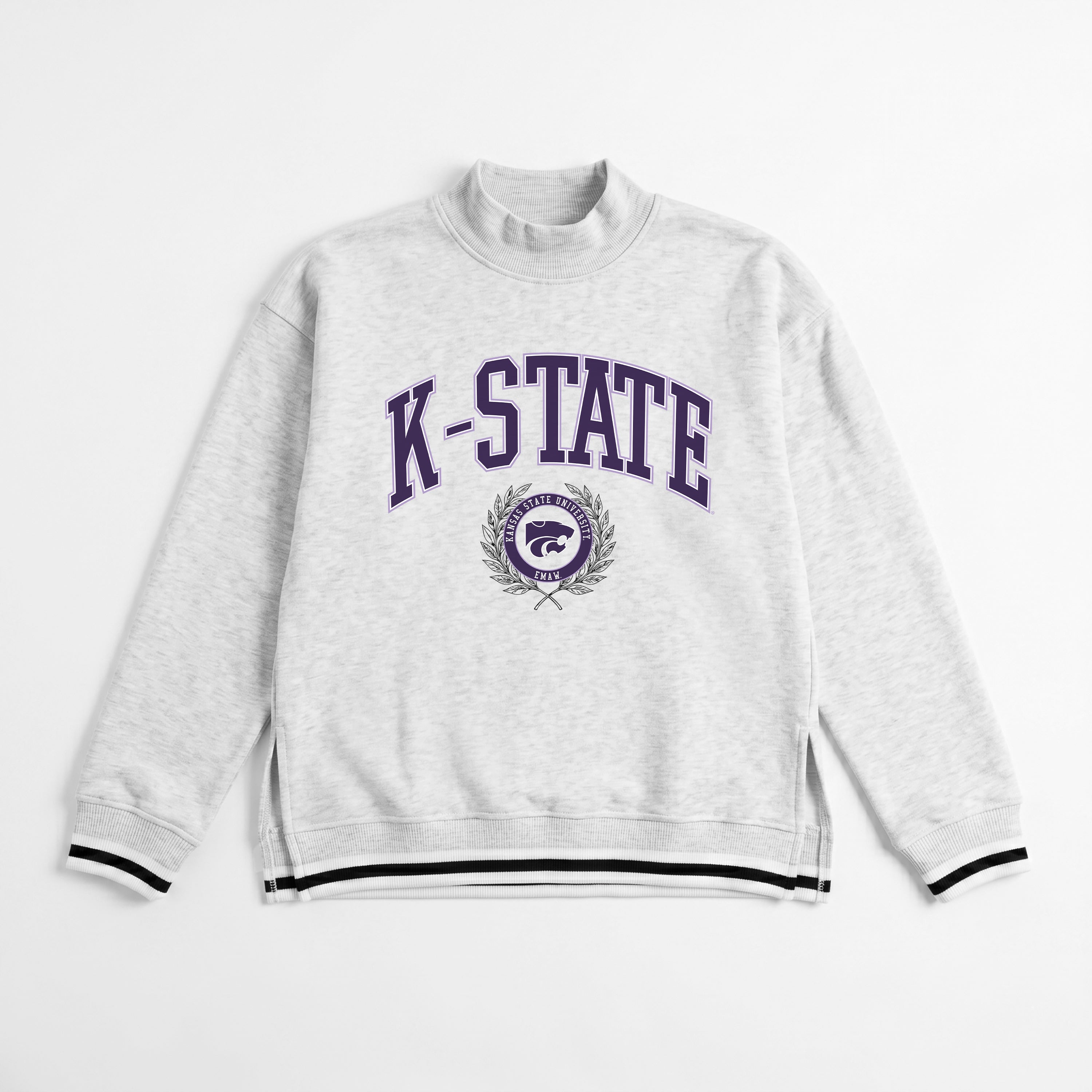 KANSAS STATE WILDCATS RALLY POINT CONTRAST MOCKNECK PULLOVER