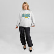 LOS ANGELES CHARGERS RALLY POINT CONTRAST MOCKNECK PULLOVER