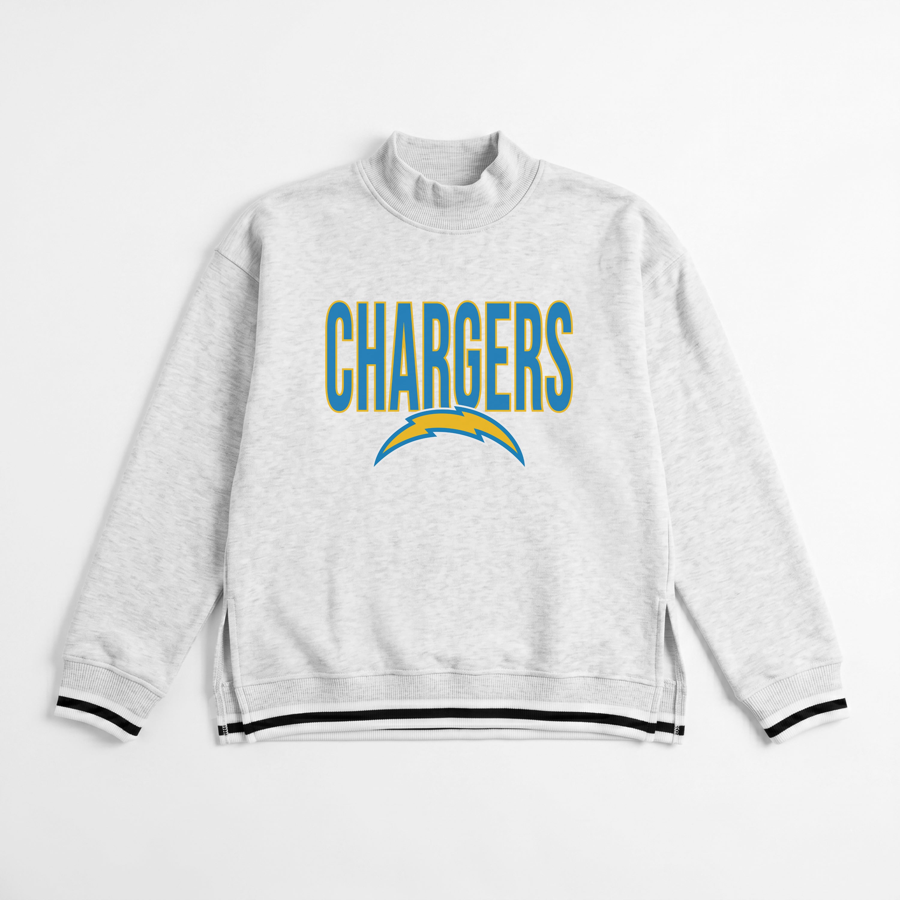 LOS ANGELES CHARGERS RALLY POINT CONTRAST MOCKNECK PULLOVER
