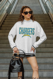 LOS ANGELES CHARGERS RALLY POINT CONTRAST MOCKNECK PULLOVER
