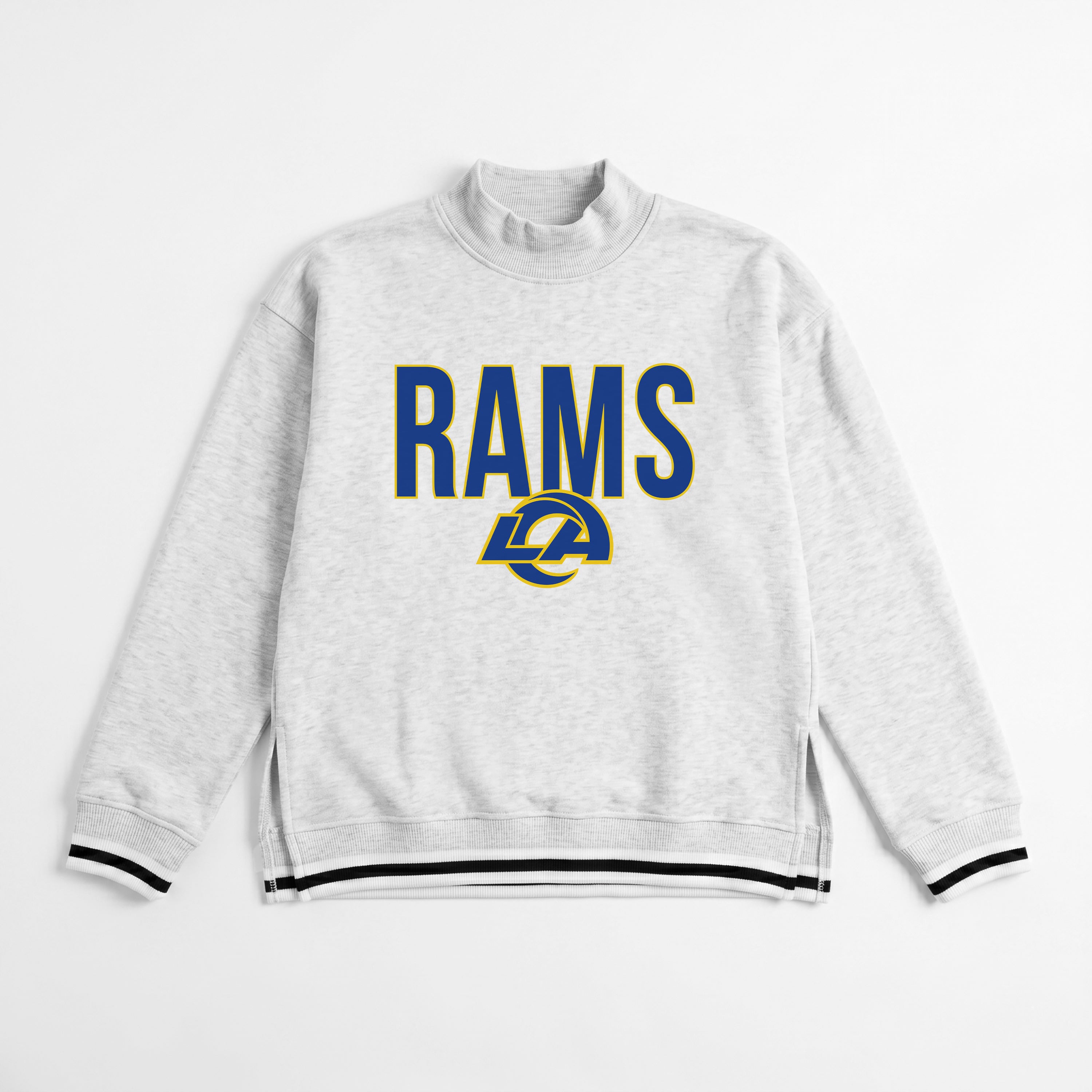 LOS ANGELES RAMS RALLY POINT CONTRAST MOCKNECK PULLOVER