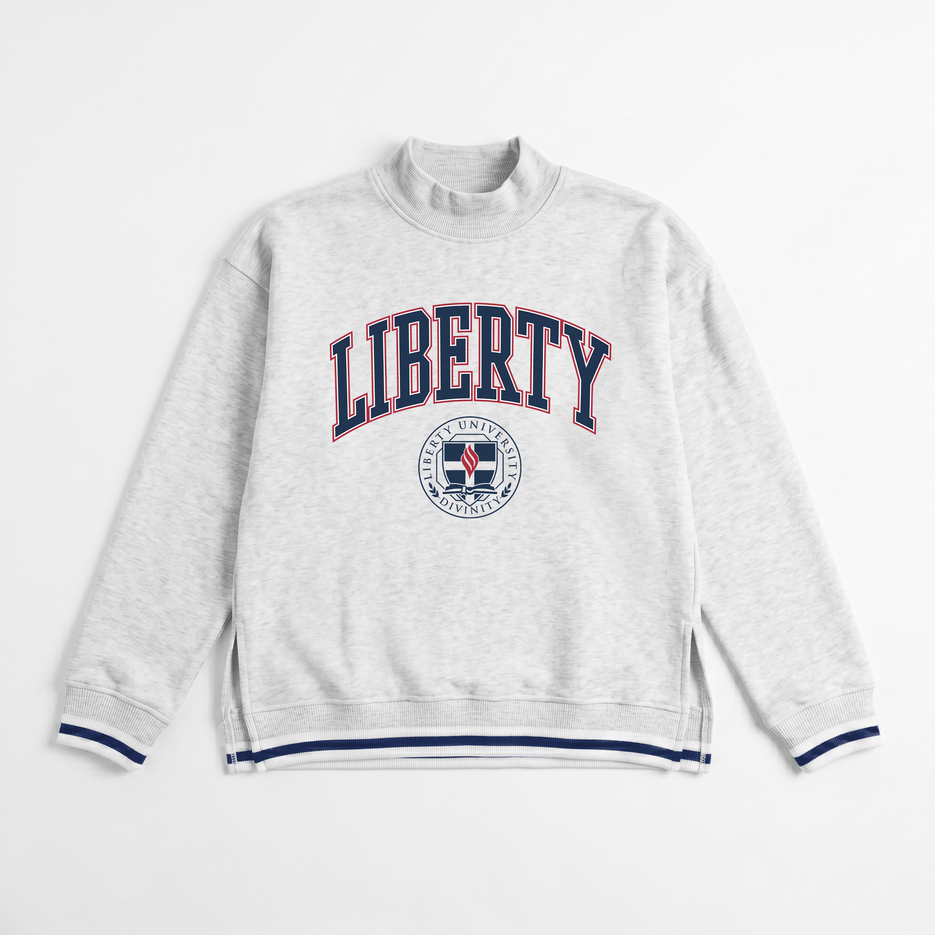 LIBERTY FLAMES RALLY POINT CONTRAST MOCKNECK PULLOVER