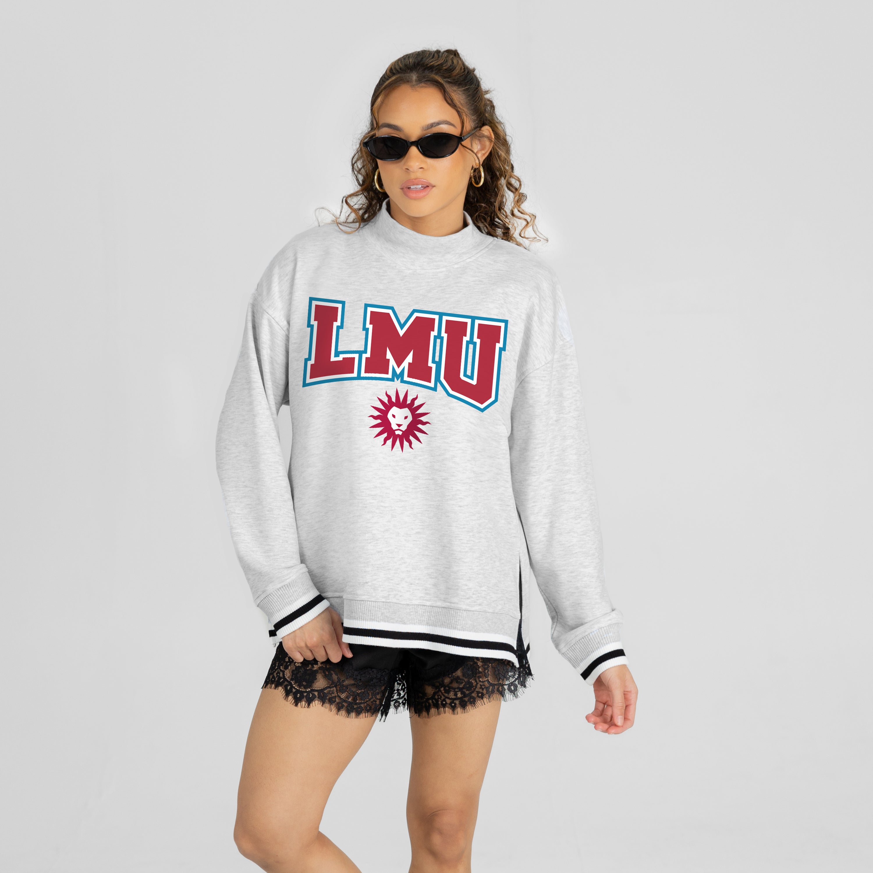 LOYOLA MARYMOUNT LIONS RALLY POINT CONTRAST MOCKNECK PULLOVER