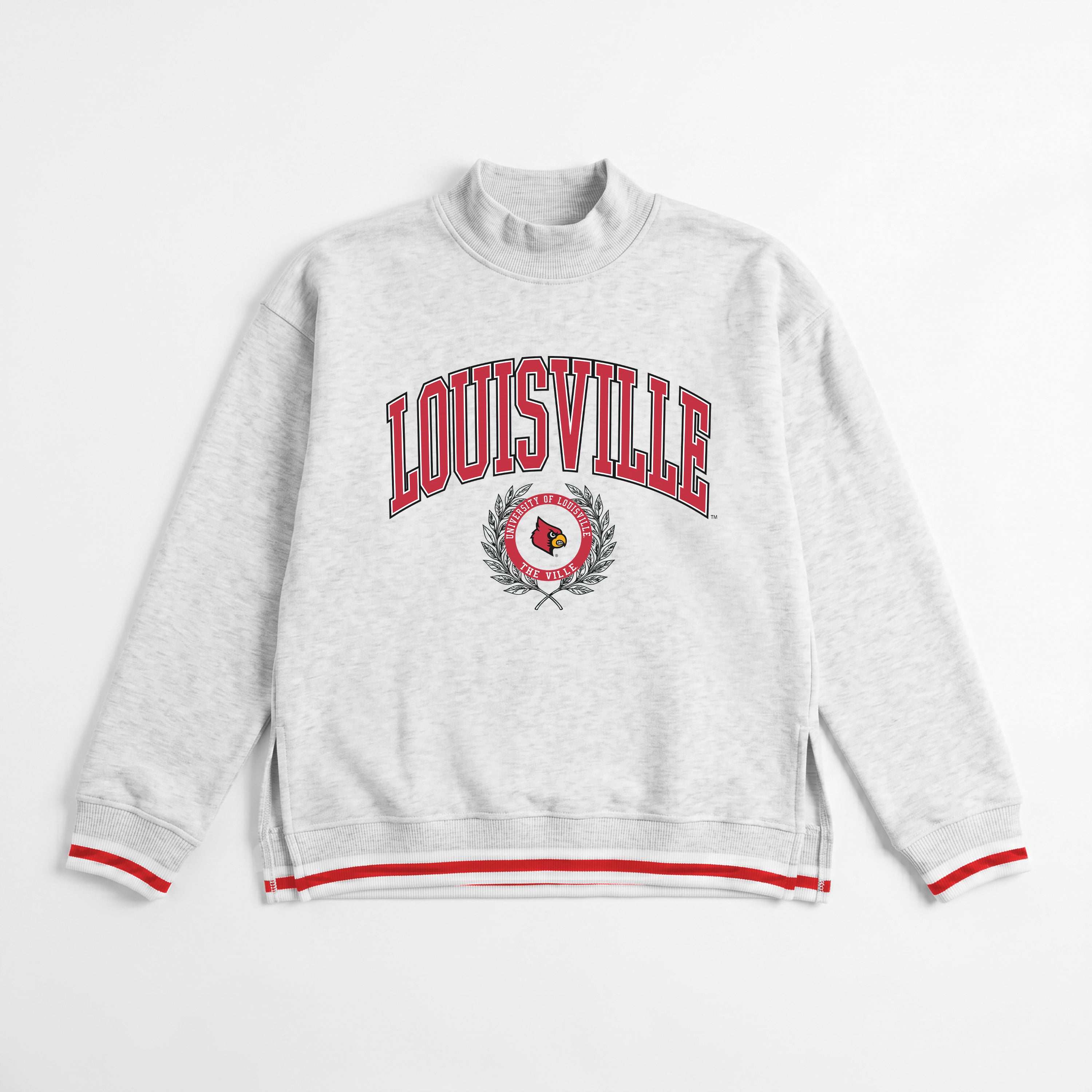 LOUISVILLE CARDINALS RALLY POINT CONTRAST MOCKNECK PULLOVER