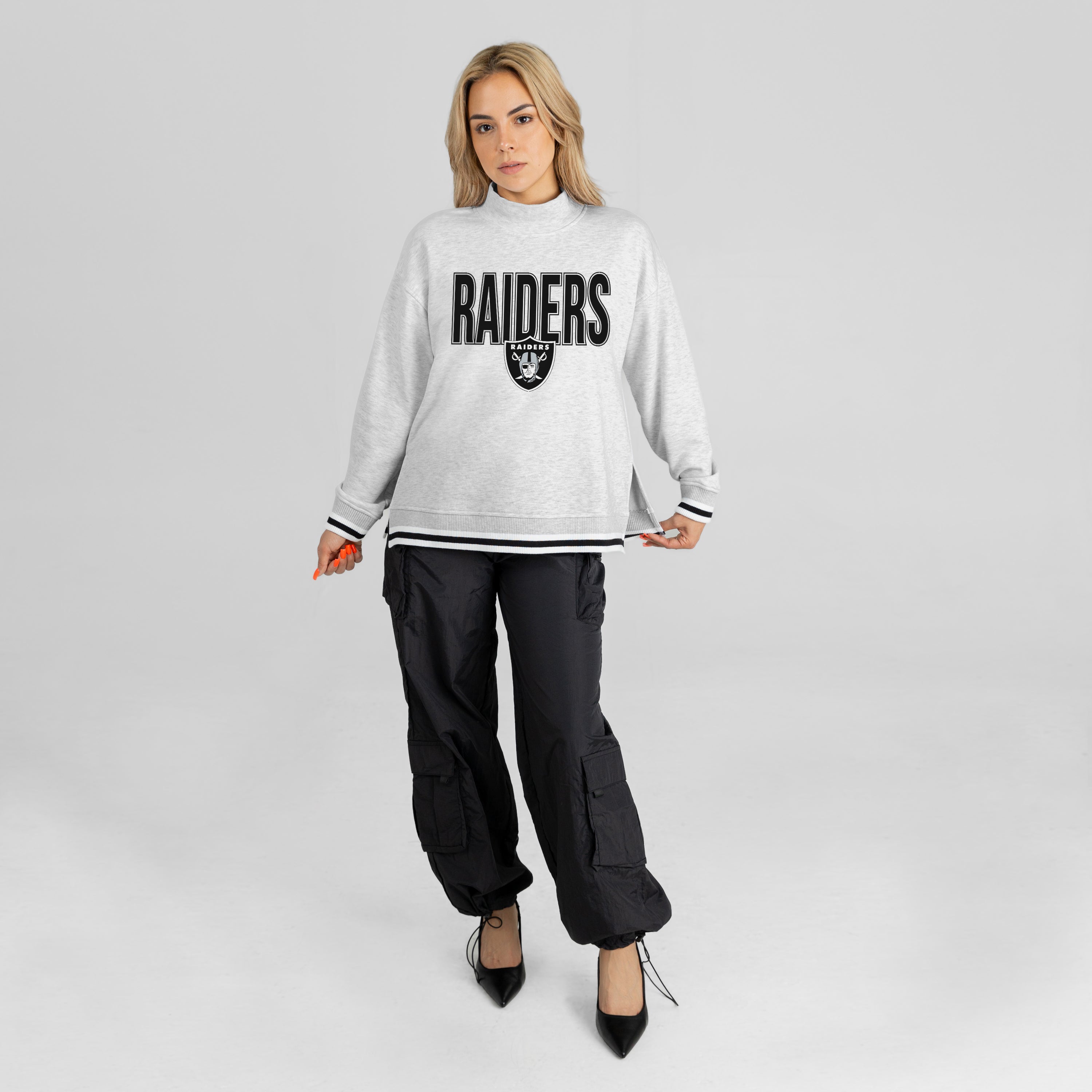LAS VEGAS RAIDERS RALLY POINT CONTRAST MOCKNECK PULLOVER