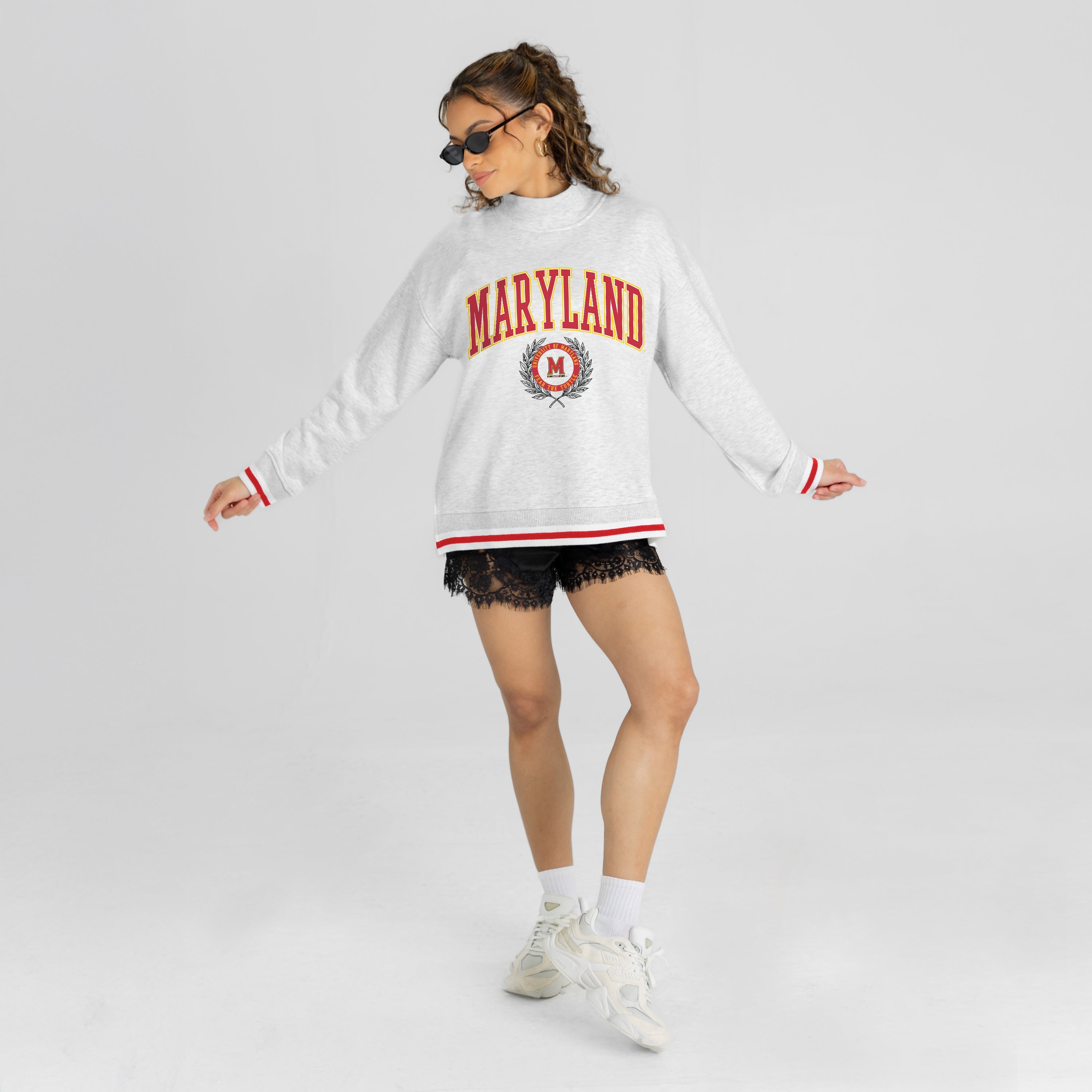 MARYLAND TERRAPINS RALLY POINT CONTRAST MOCKNECK PULLOVER