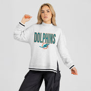 MIAMI DOLPHINS RALLY POINT CONTRAST MOCKNECK PULLOVER