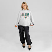 MIAMI DOLPHINS RALLY POINT CONTRAST MOCKNECK PULLOVER