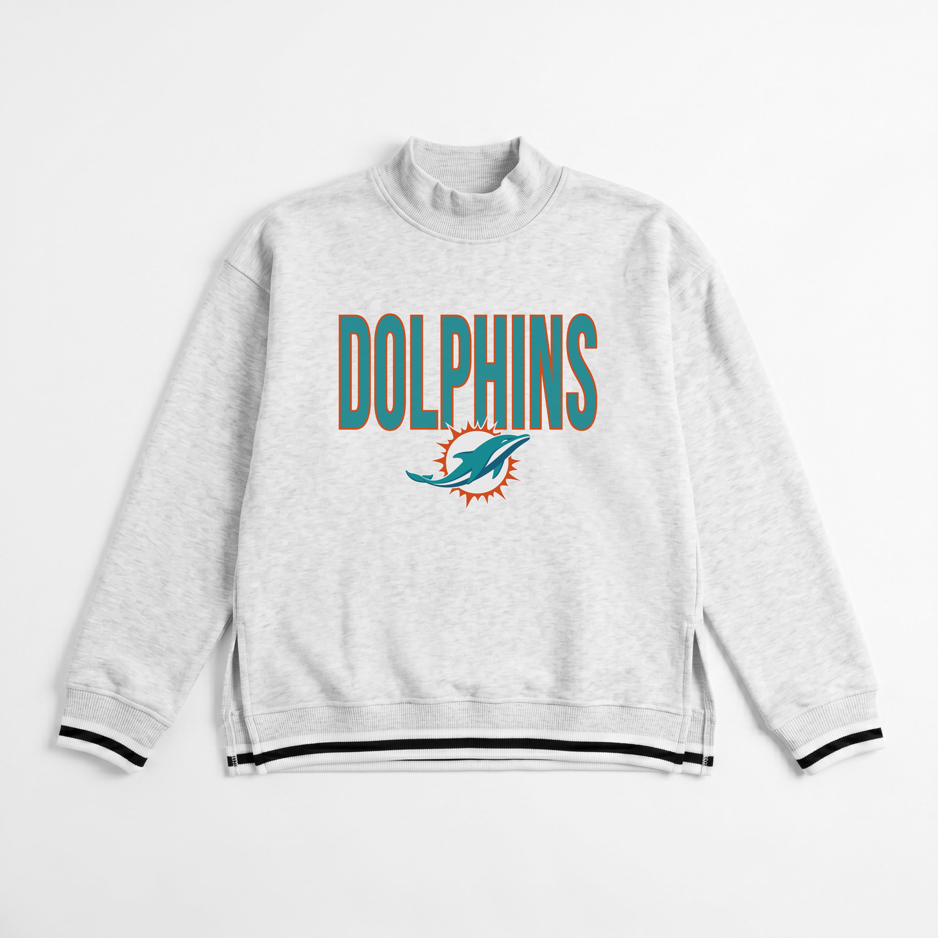 MIAMI DOLPHINS RALLY POINT CONTRAST MOCKNECK PULLOVER