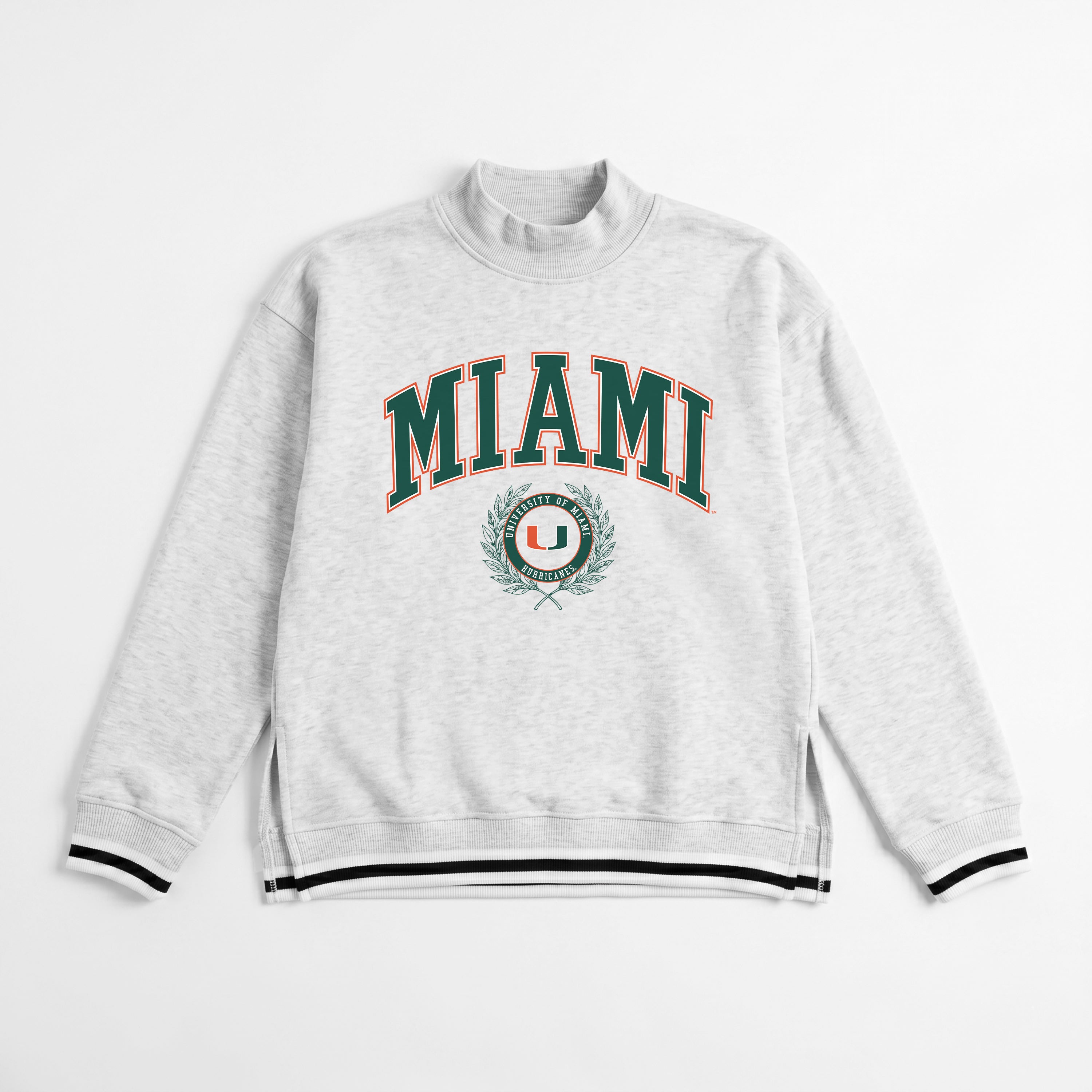 MIAMI HURRICANES RALLY POINT CONTRAST MOCKNECK PULLOVER