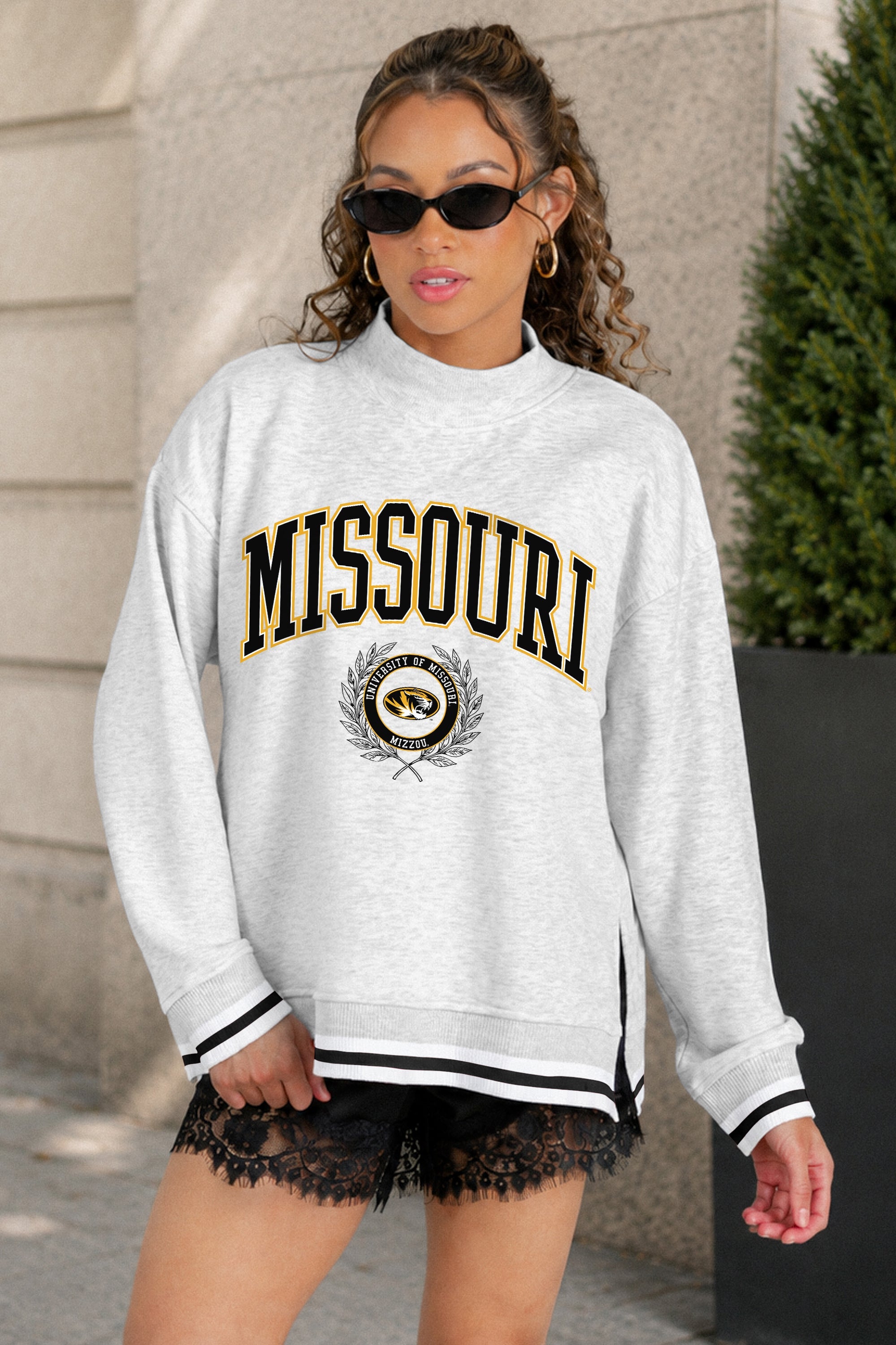 MISSOURI TIGERS RALLY POINT CONTRAST MOCKNECK PULLOVER