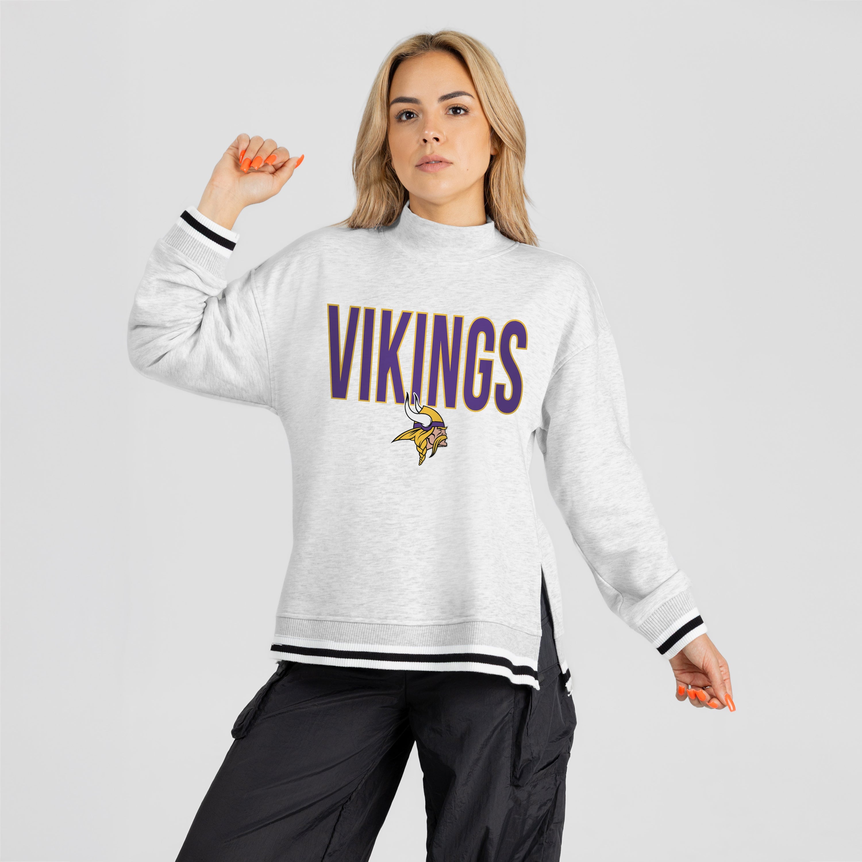 MINNESOTA VIKINGS RALLY POINT CONTRAST MOCKNECK PULLOVER