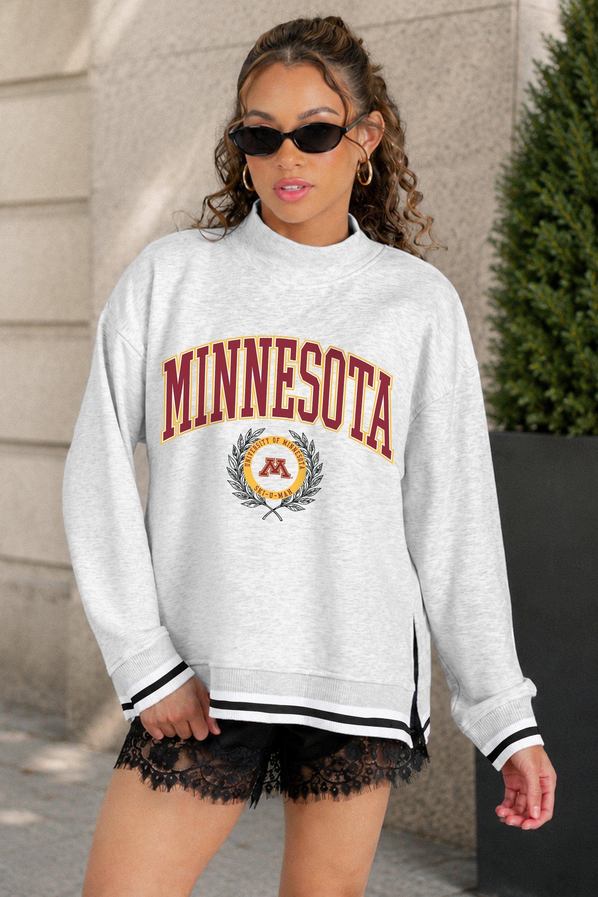MINNESOTA GOLDEN GOPHERS RALLY POINT CONTRAST MOCKNECK PULLOVER