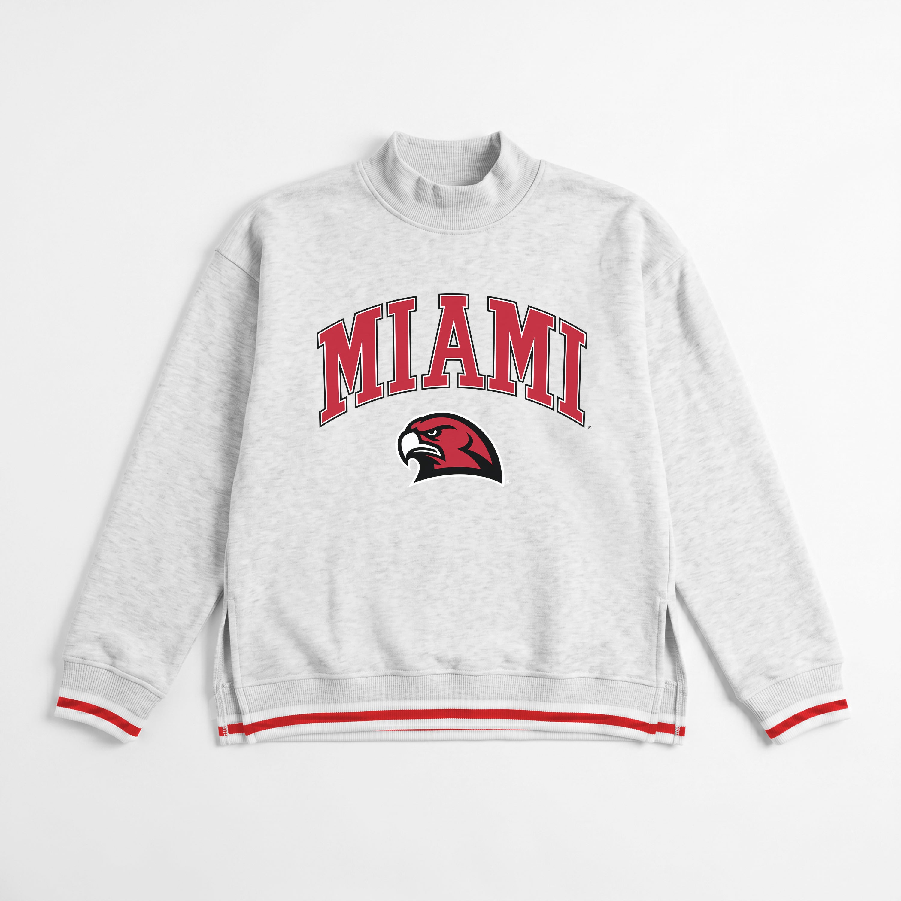 MIAMI OF OHIO REDHAWKS RALLY POINT CONTRAST MOCKNECK PULLOVER