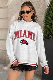 MIAMI OF OHIO REDHAWKS RALLY POINT CONTRAST MOCKNECK PULLOVER