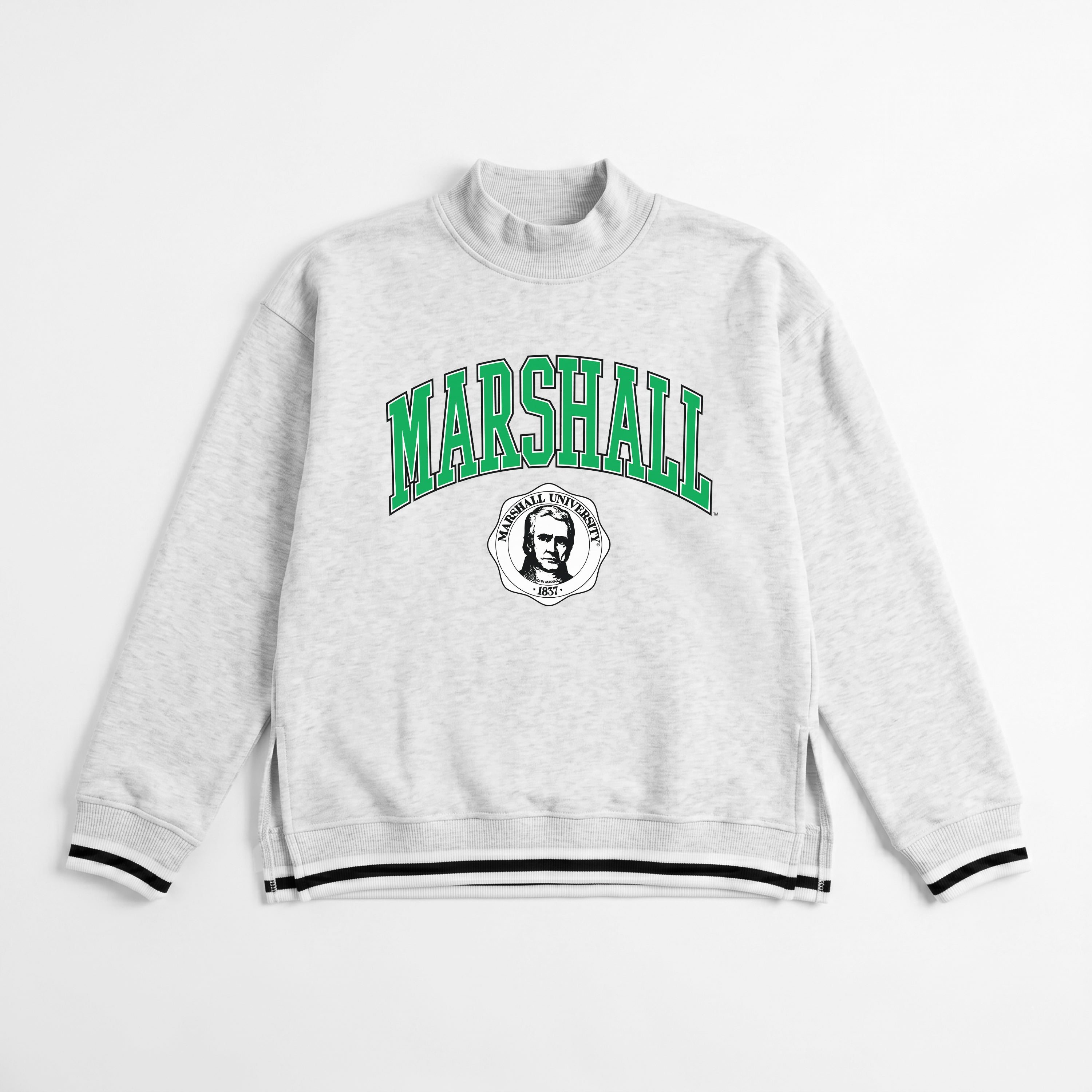 MARSHALL THUNDERING HERD RALLY POINT CONTRAST MOCKNECK PULLOVER