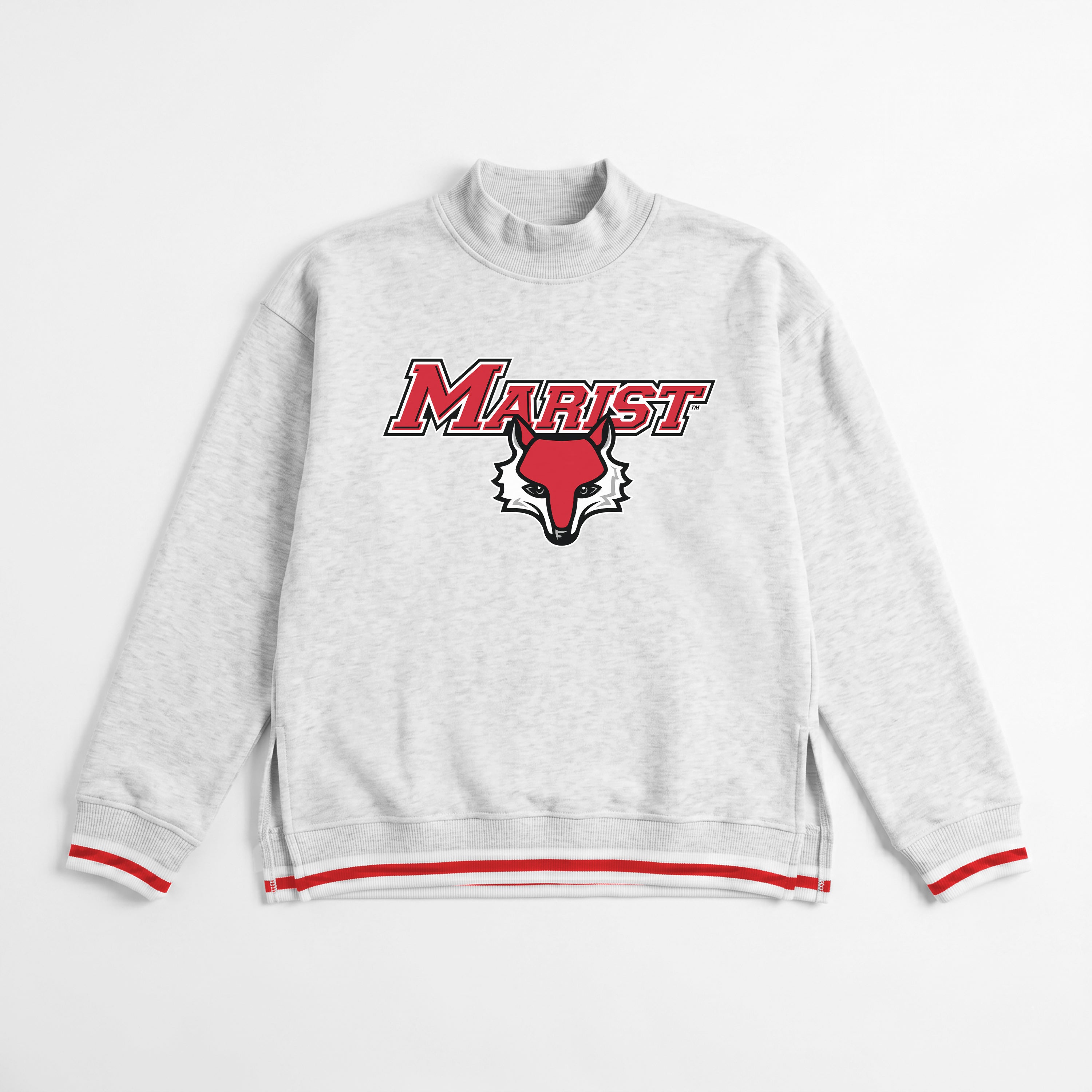 MARIST RED FOXES RALLY POINT CONTRAST MOCKNECK PULLOVER