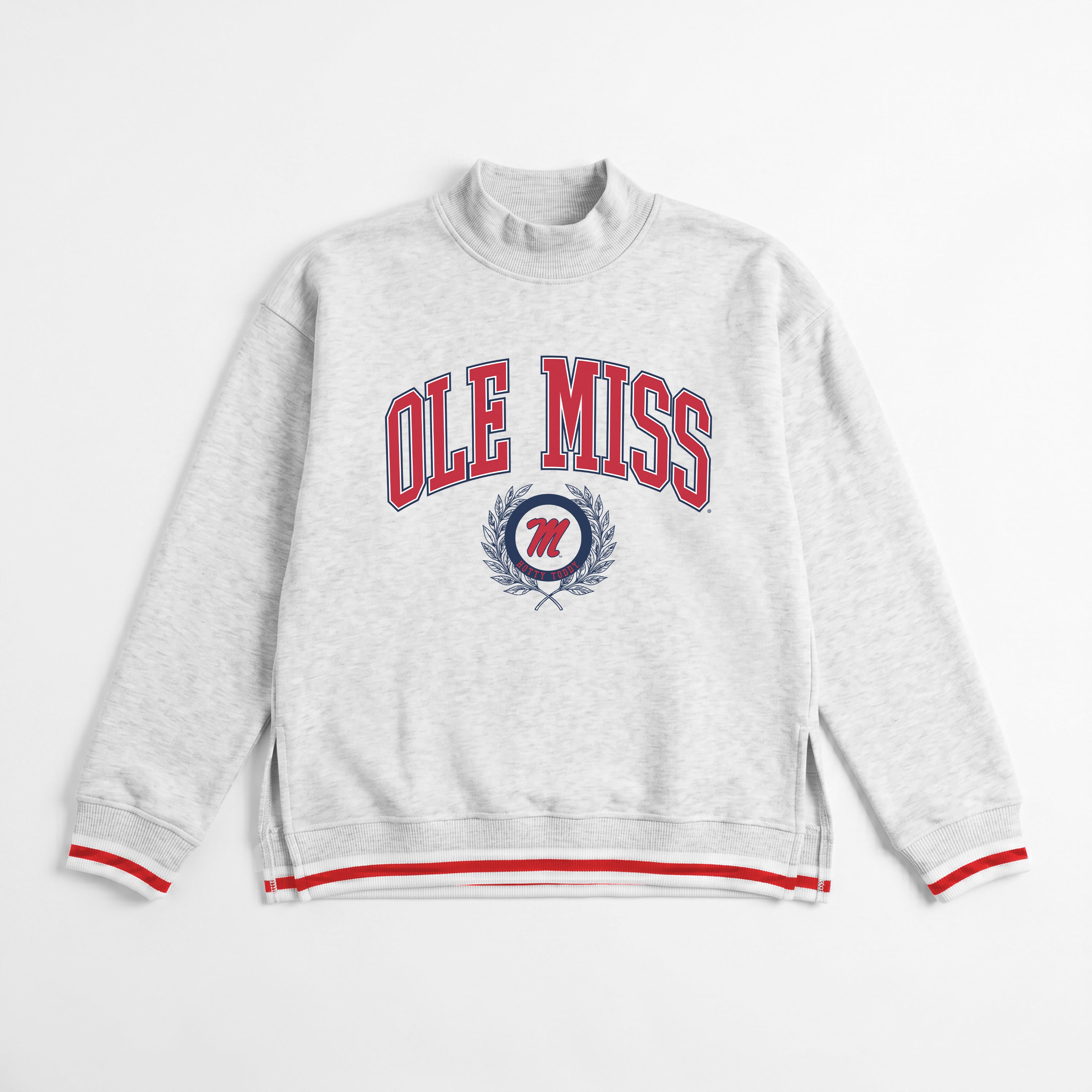 OLE MISS REBELS RALLY POINT CONTRAST MOCKNECK PULLOVER