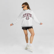 MISSISSIPPI STATE BULLDOGS RALLY POINT CONTRAST MOCKNECK PULLOVER