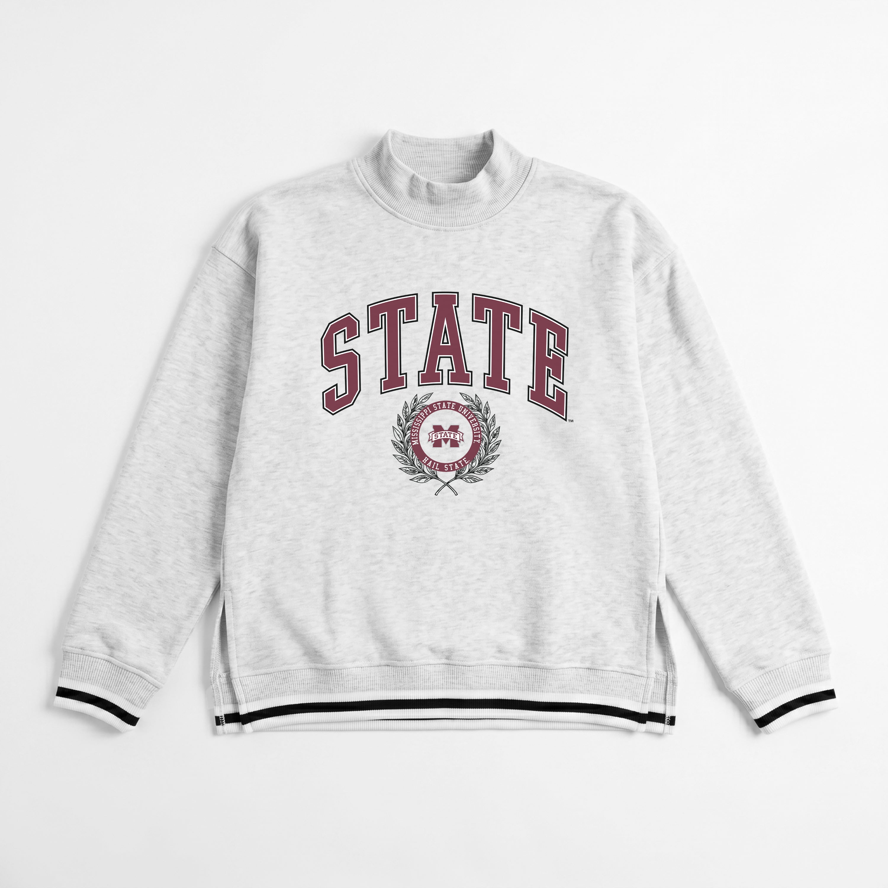 MISSISSIPPI STATE BULLDOGS RALLY POINT CONTRAST MOCKNECK PULLOVER