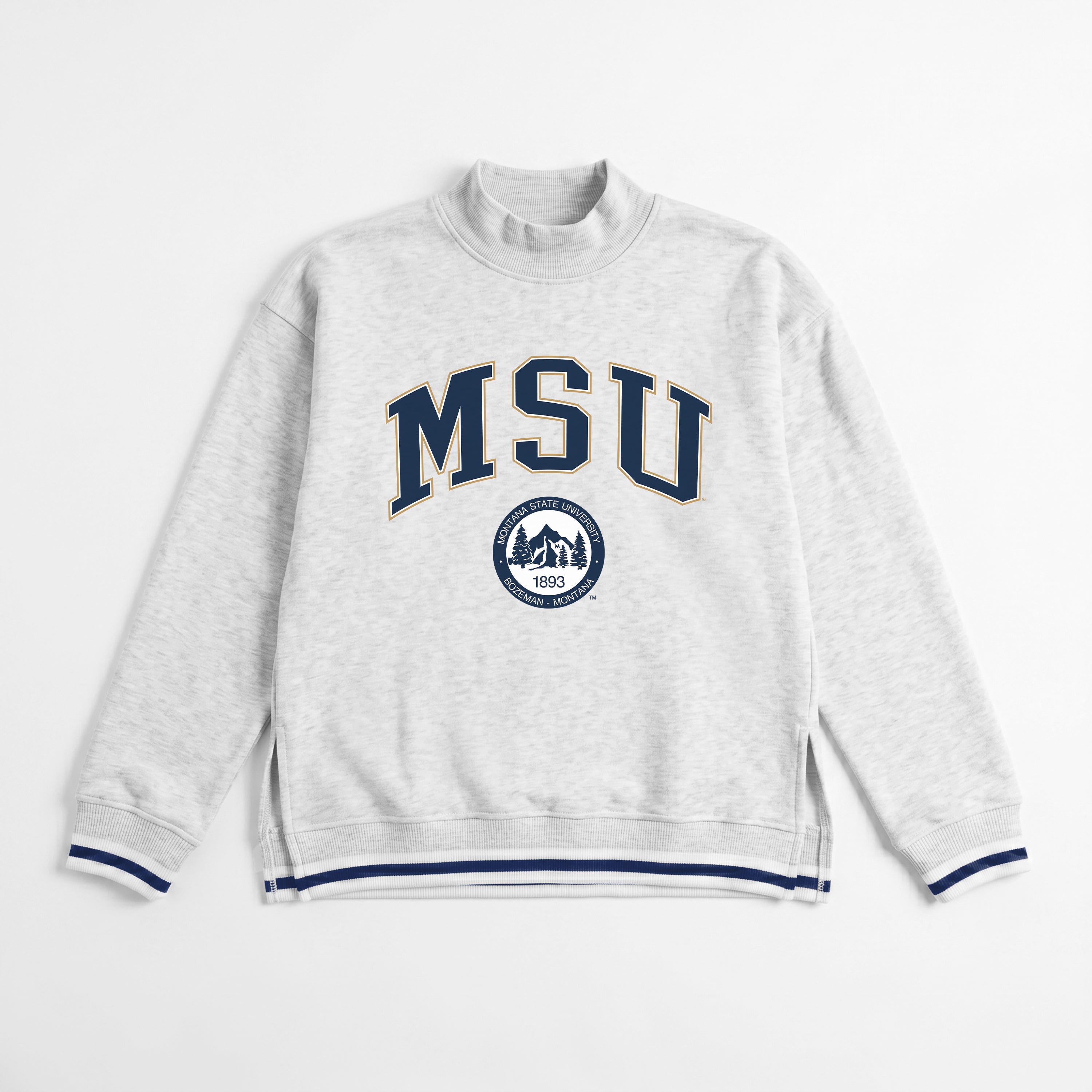 MONTANA STATE BOBCATS RALLY POINT CONTRAST MOCKNECK PULLOVER