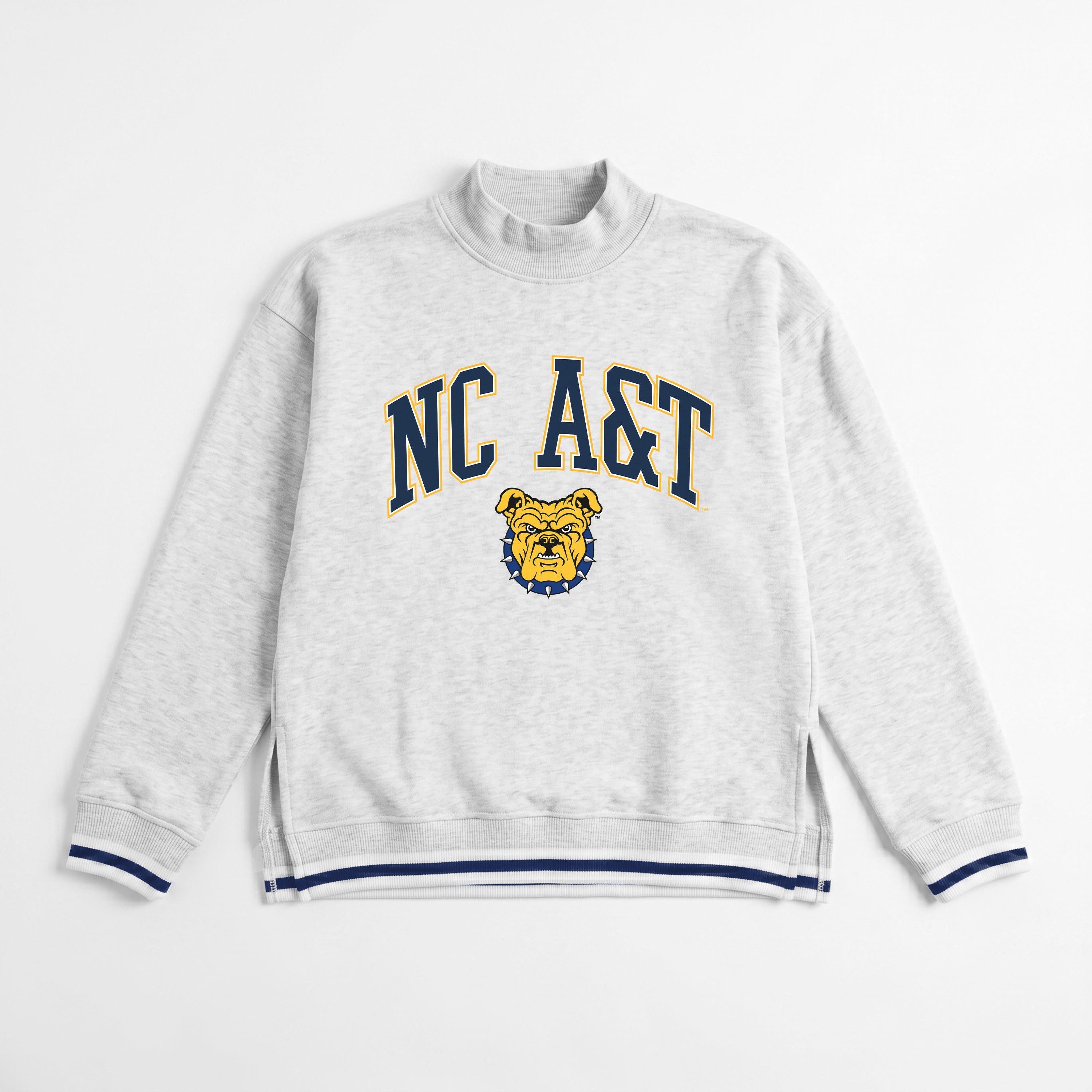 NORTH CAROLINA A&T STATE AGGIES RALLY POINT CONTRAST MOCKNECK PULLOVER