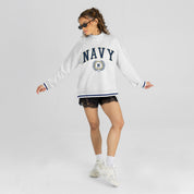 US NAVY MIDSHIPMEN RALLY POINT CONTRAST MOCKNECK PULLOVER