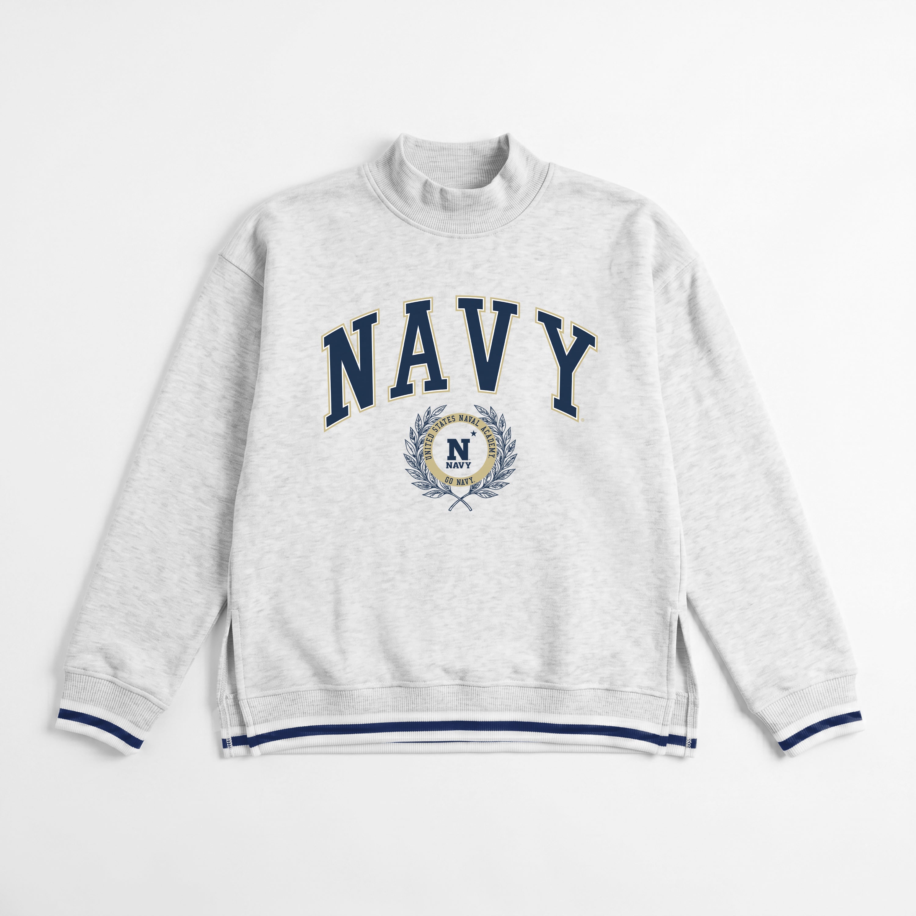 US NAVY MIDSHIPMEN RALLY POINT CONTRAST MOCKNECK PULLOVER