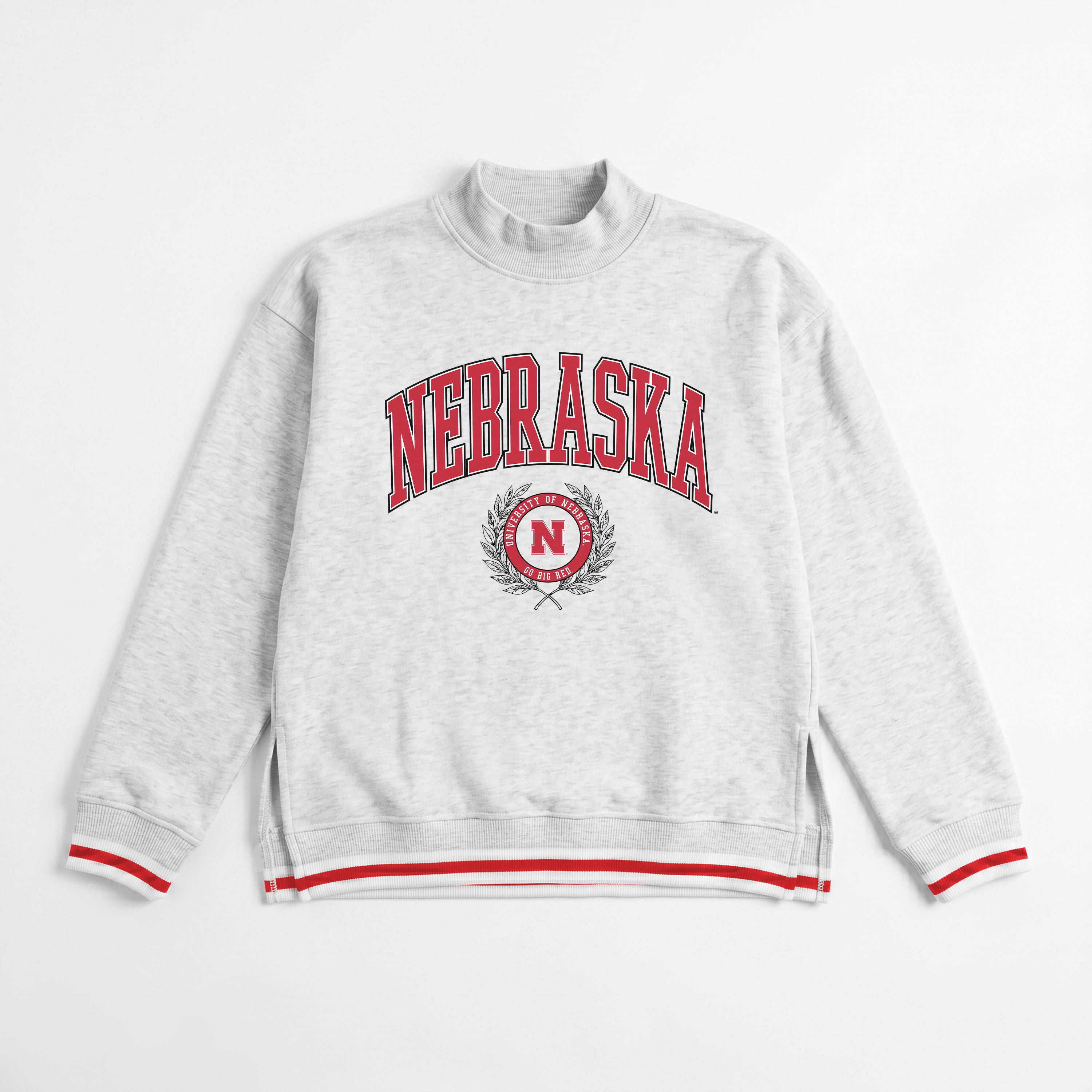 NEBRASKA CORNHUSKERS RALLY POINT CONTRAST MOCKNECK PULLOVER