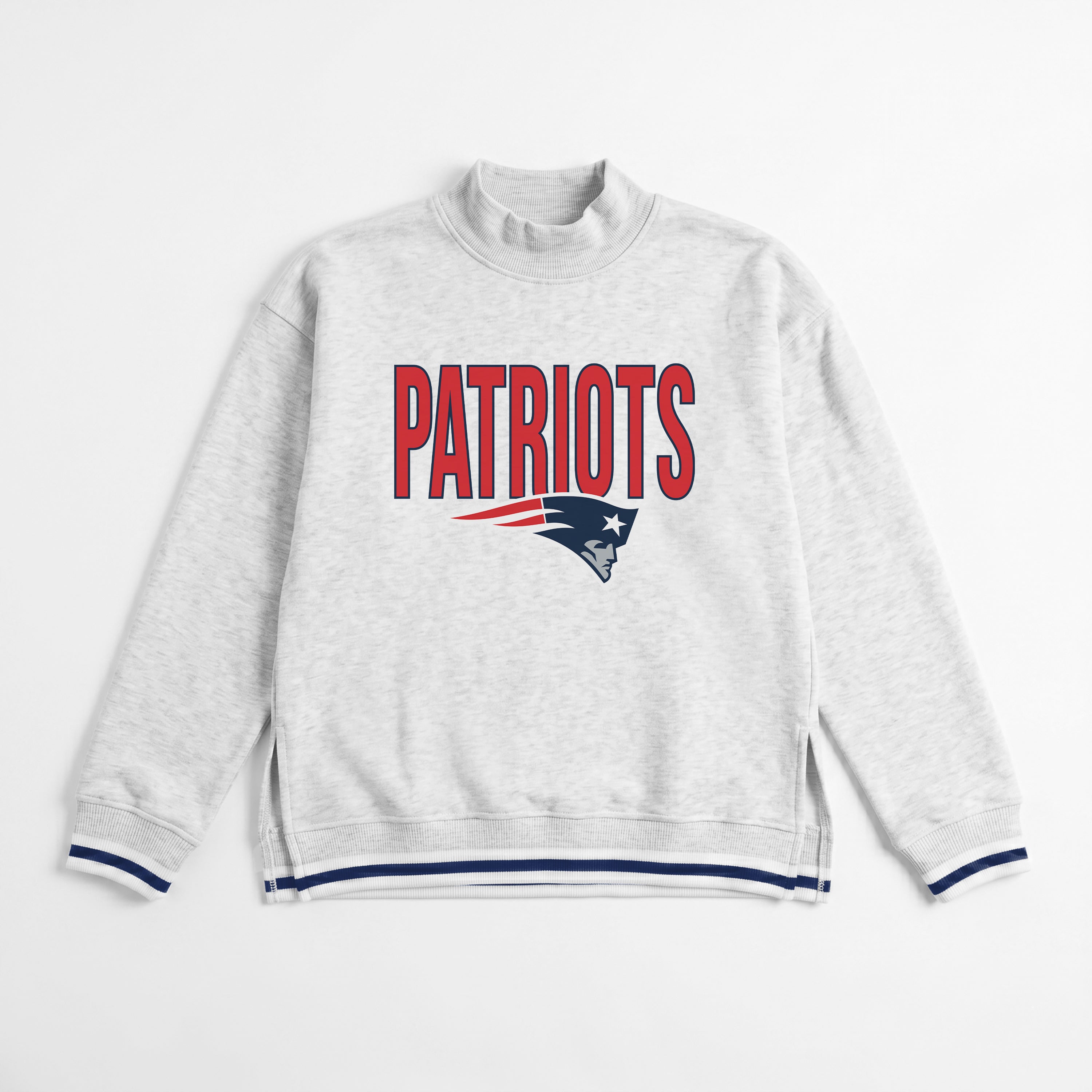 NEW ENGLAND PATRIOTS RALLY POINT CONTRAST MOCKNECK PULLOVER