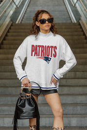 NEW ENGLAND PATRIOTS RALLY POINT CONTRAST MOCKNECK PULLOVER