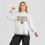 NEW ORLEANS SAINTS RALLY POINT CONTRAST MOCKNECK PULLOVER