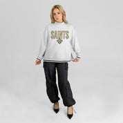 NEW ORLEANS SAINTS RALLY POINT CONTRAST MOCKNECK PULLOVER