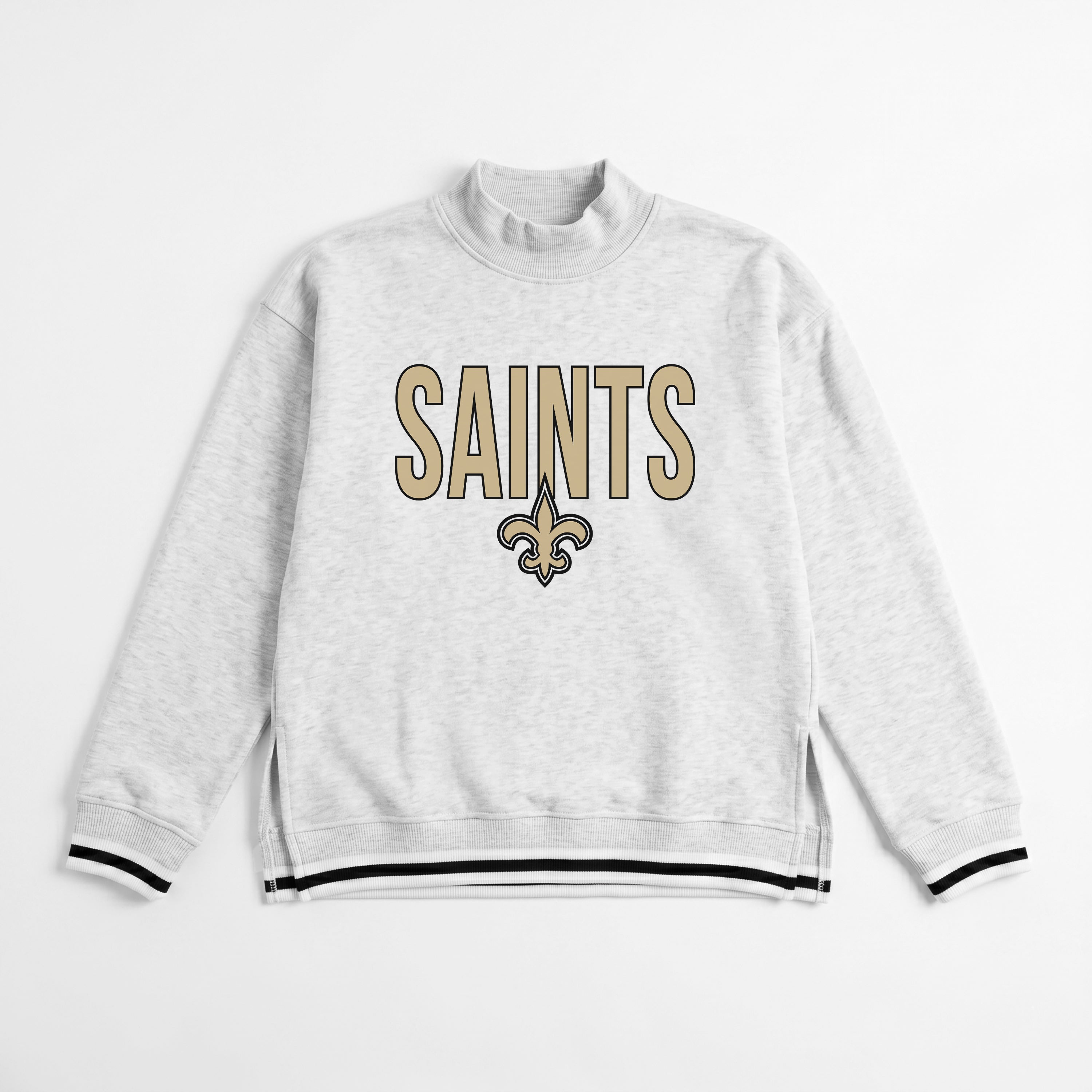 NEW ORLEANS SAINTS RALLY POINT CONTRAST MOCKNECK PULLOVER