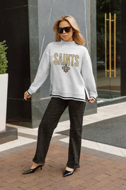 NEW ORLEANS SAINTS RALLY POINT CONTRAST MOCKNECK PULLOVER