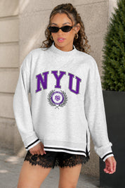 NEW YORK UNIVERSITY VIOLETS RALLY POINT CONTRAST MOCKNECK PULLOVER