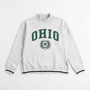 OHIO BOBCATS RALLY POINT CONTRAST MOCKNECK PULLOVER