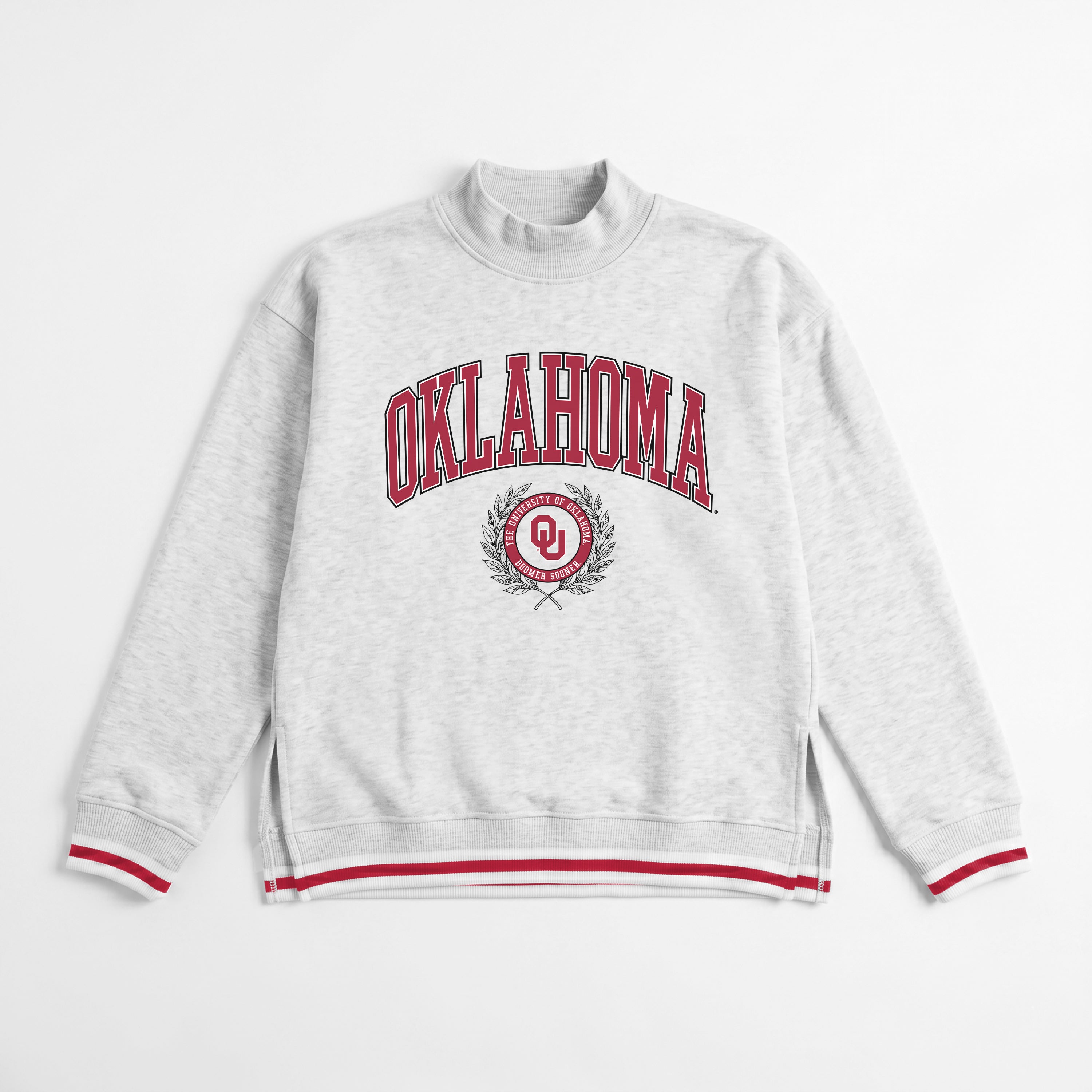 OKLAHOMA SOONERS RALLY POINT CONTRAST MOCKNECK PULLOVER