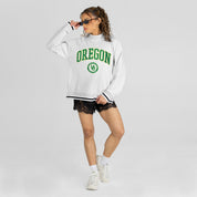 OREGON DUCKS RALLY POINT CONTRAST MOCKNECK PULLOVER