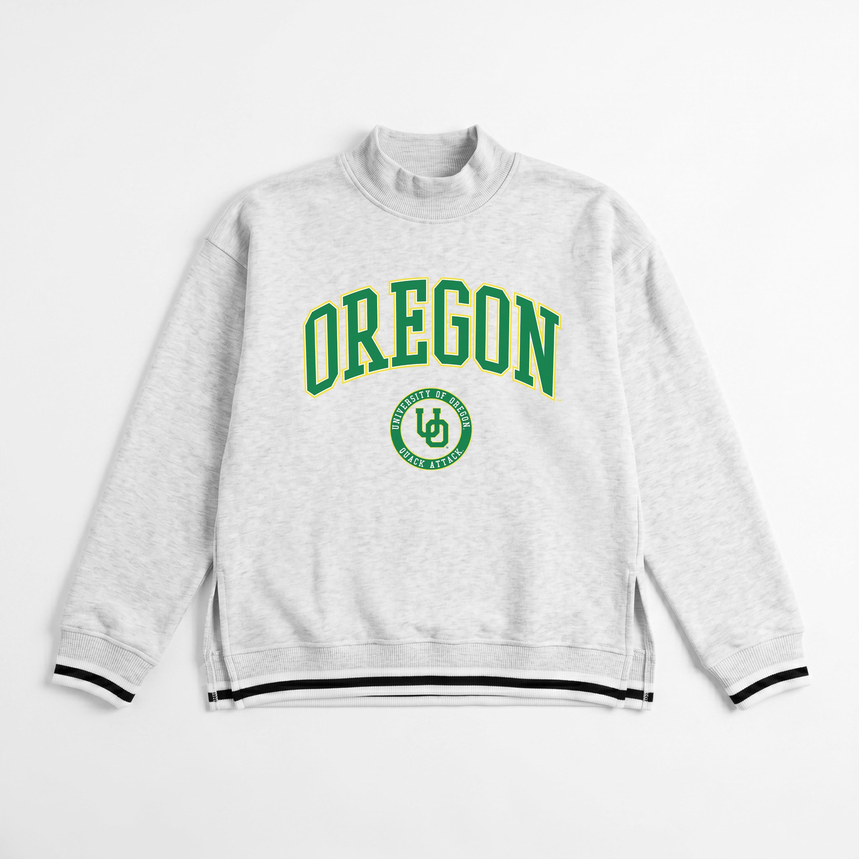 OREGON DUCKS RALLY POINT CONTRAST MOCKNECK PULLOVER