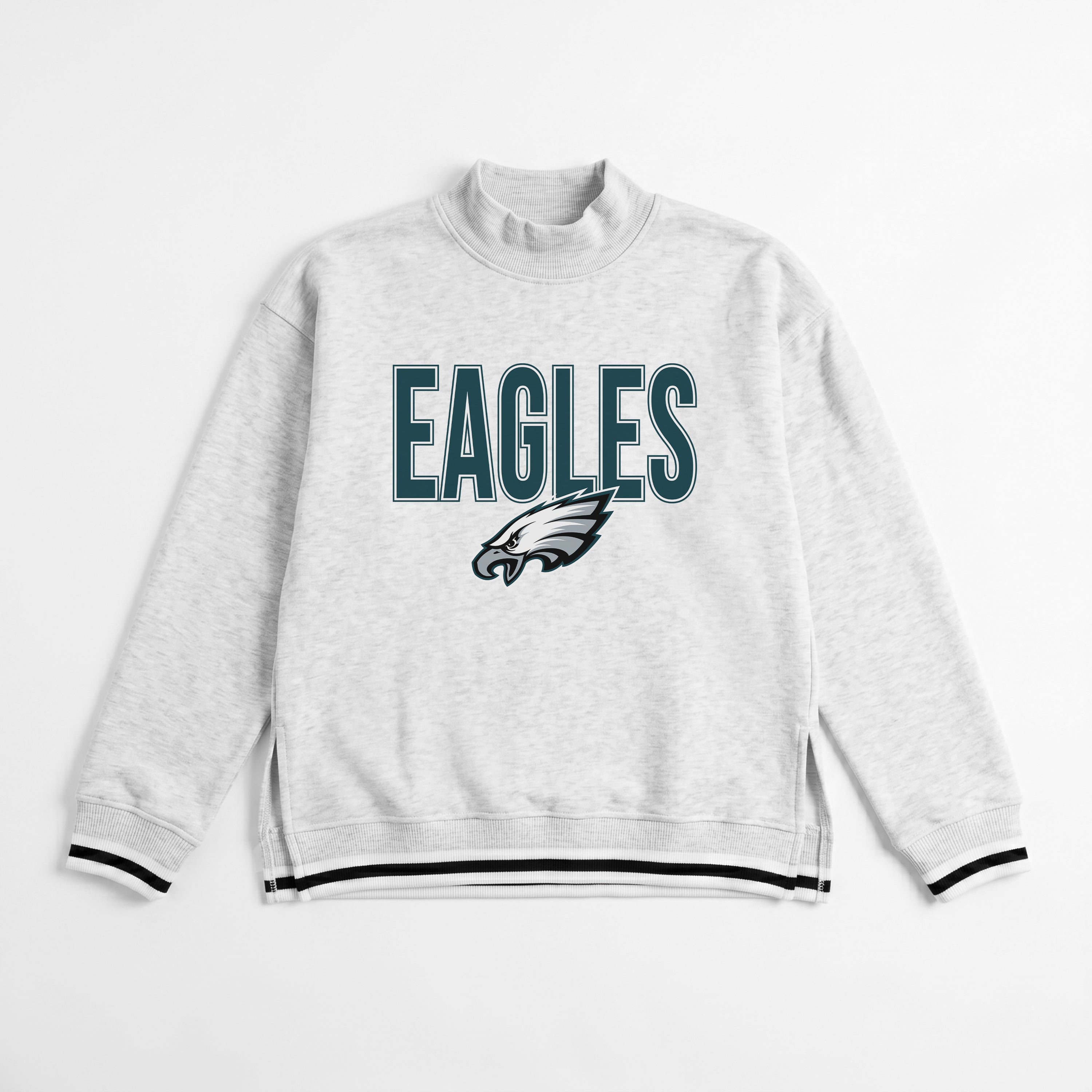 PHILADELPHIA EAGLES RALLY POINT CONTRAST MOCKNECK PULLOVER